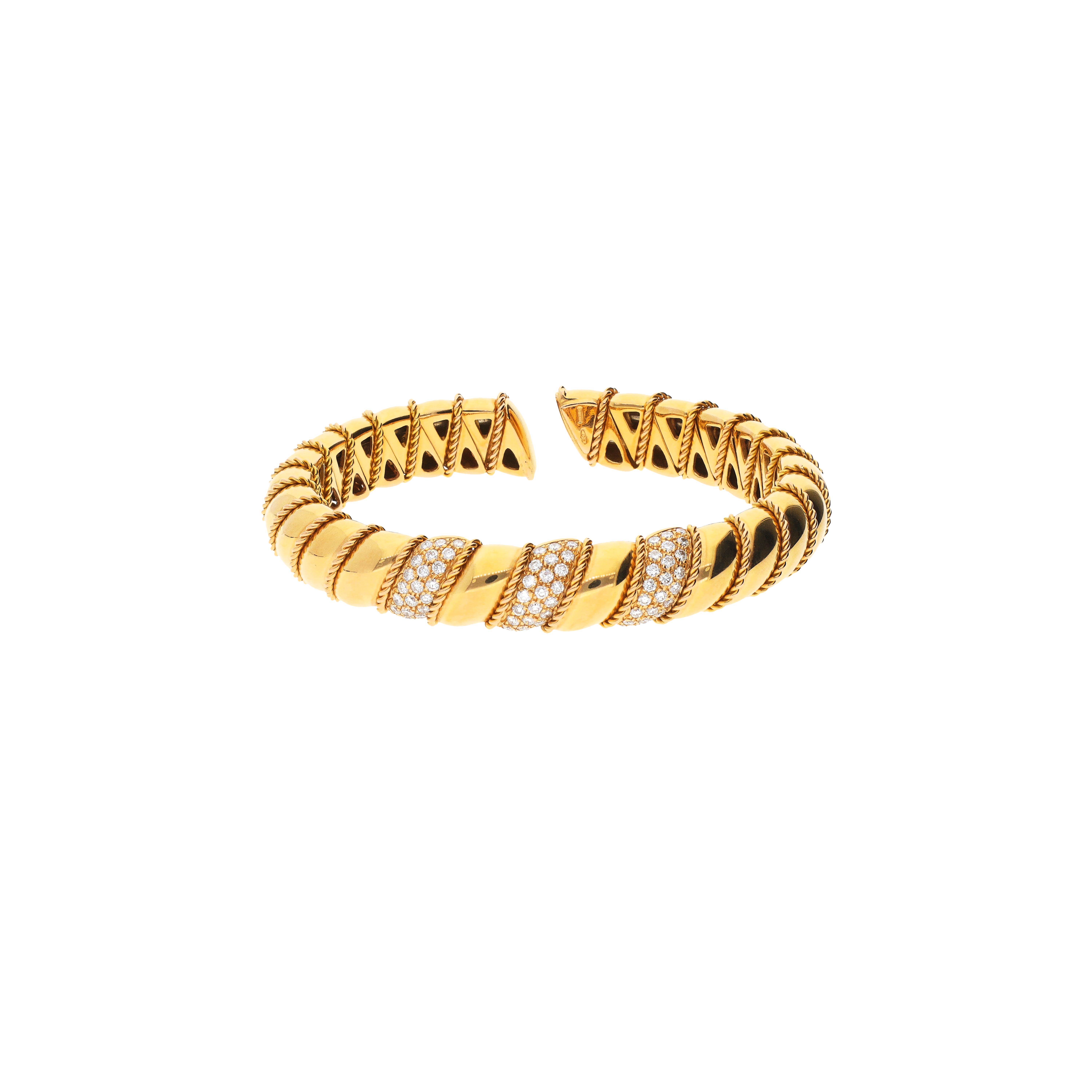 Bartorelli Italian Jewels | BRACCIALE SEMI RIGIDO IN OOR ROSA E DIAMANTI BIANCHI - 1401 (1)