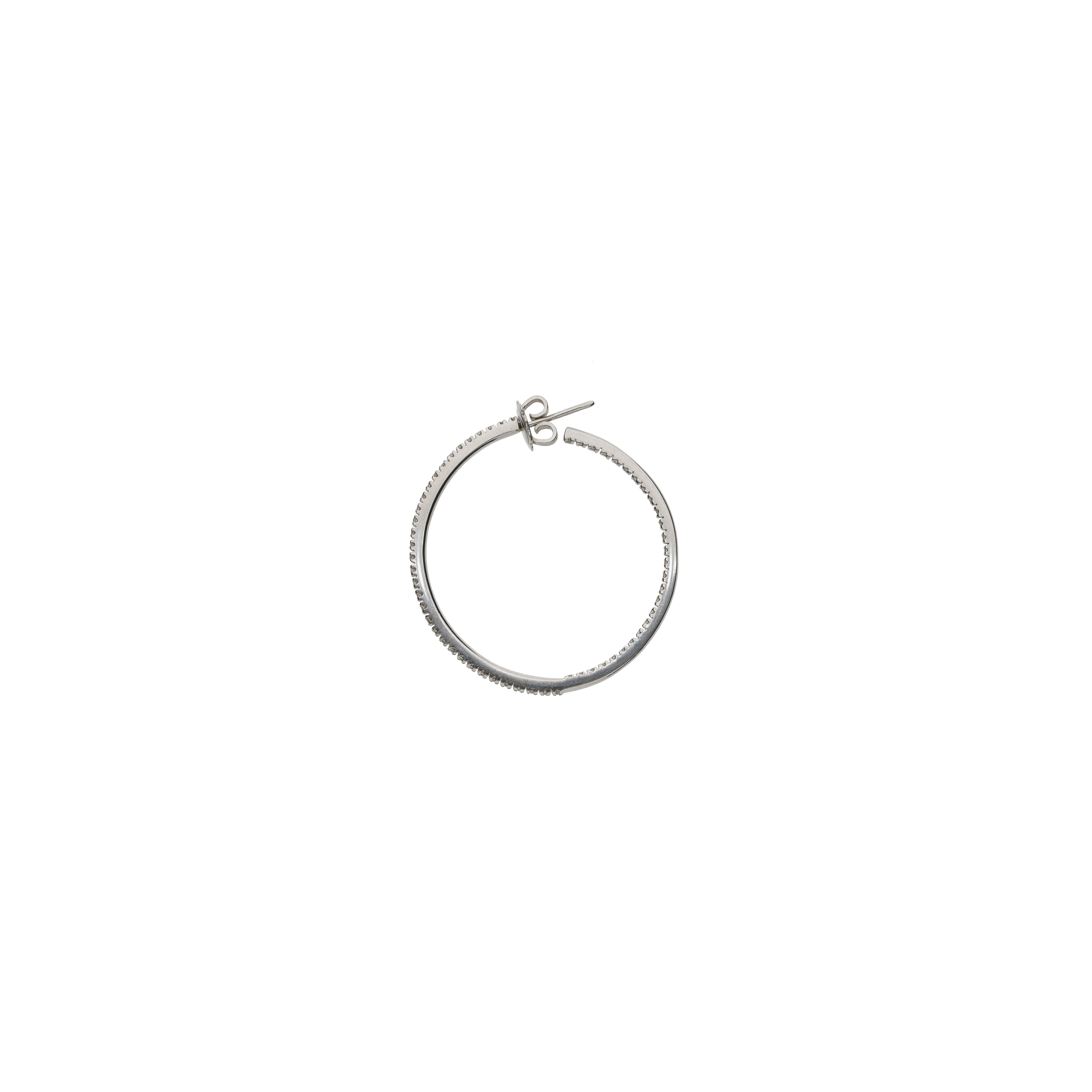 Bartorelli Italian Jewels | ORECCHINI A CERCHIO IN ORO BIANCO CON DIAMANTI - OB015BB (2)