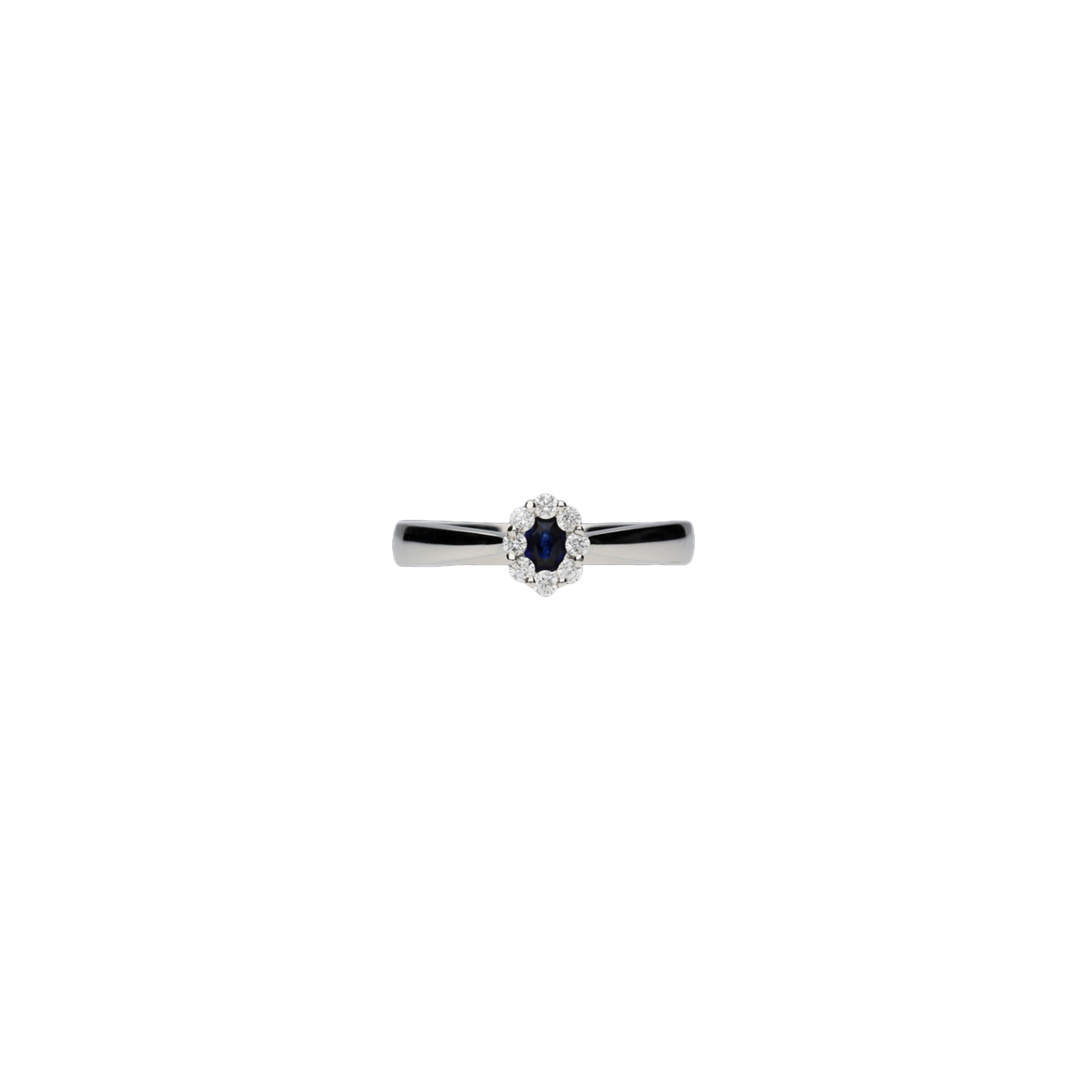 Bartorelli Italian Jewels | ANELLO SOLITARIO IN ORO BIANCO, DIAMANTI BIANCHI E ZAFFIRO BLU NATURALE - ER0196SBDW (2)