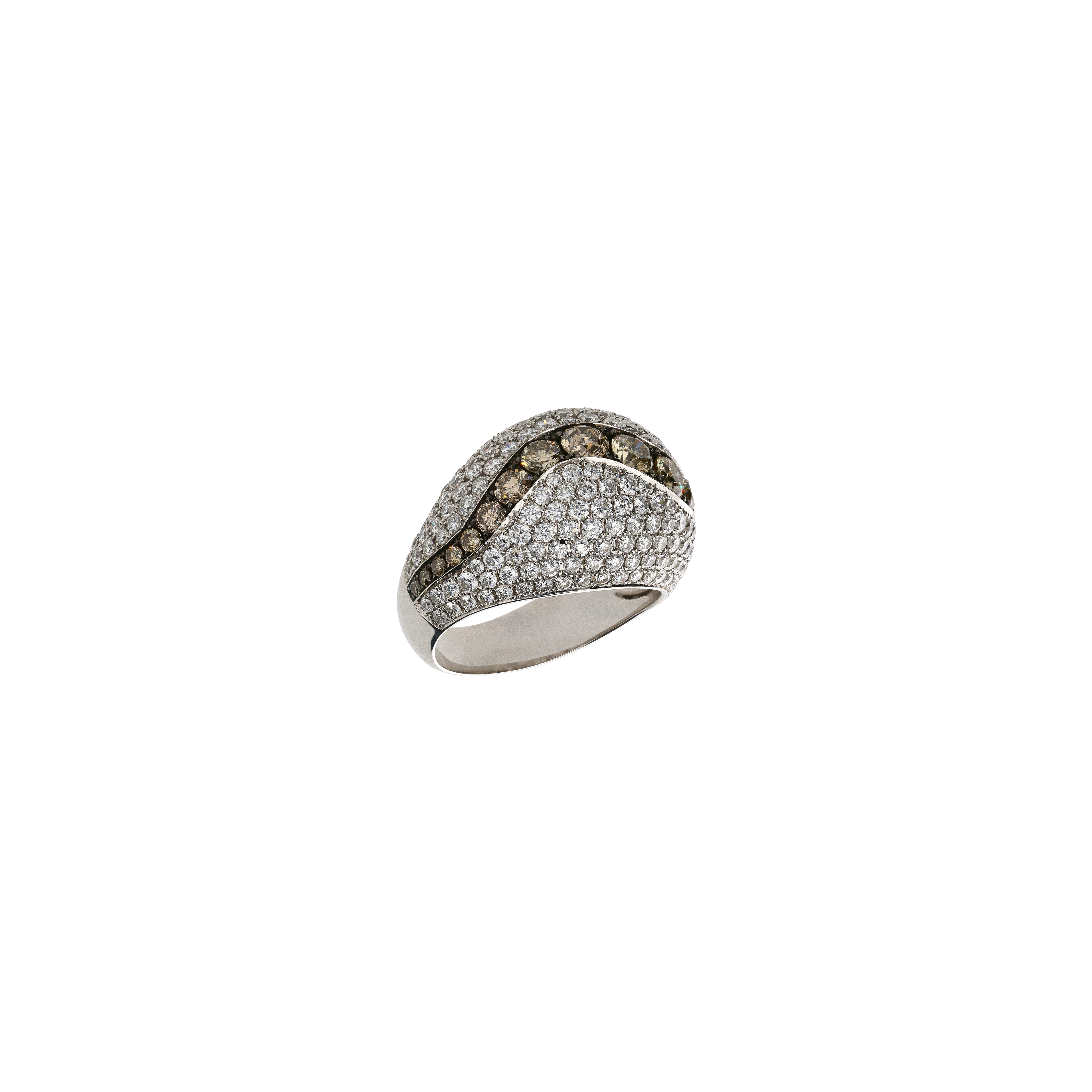 Bartorelli Italian Jewels | ANELLO IN ORO BIANCO CON DIAMANTI BIANCHI E DIAMANTI BROWN - VR22521DDBW (1)