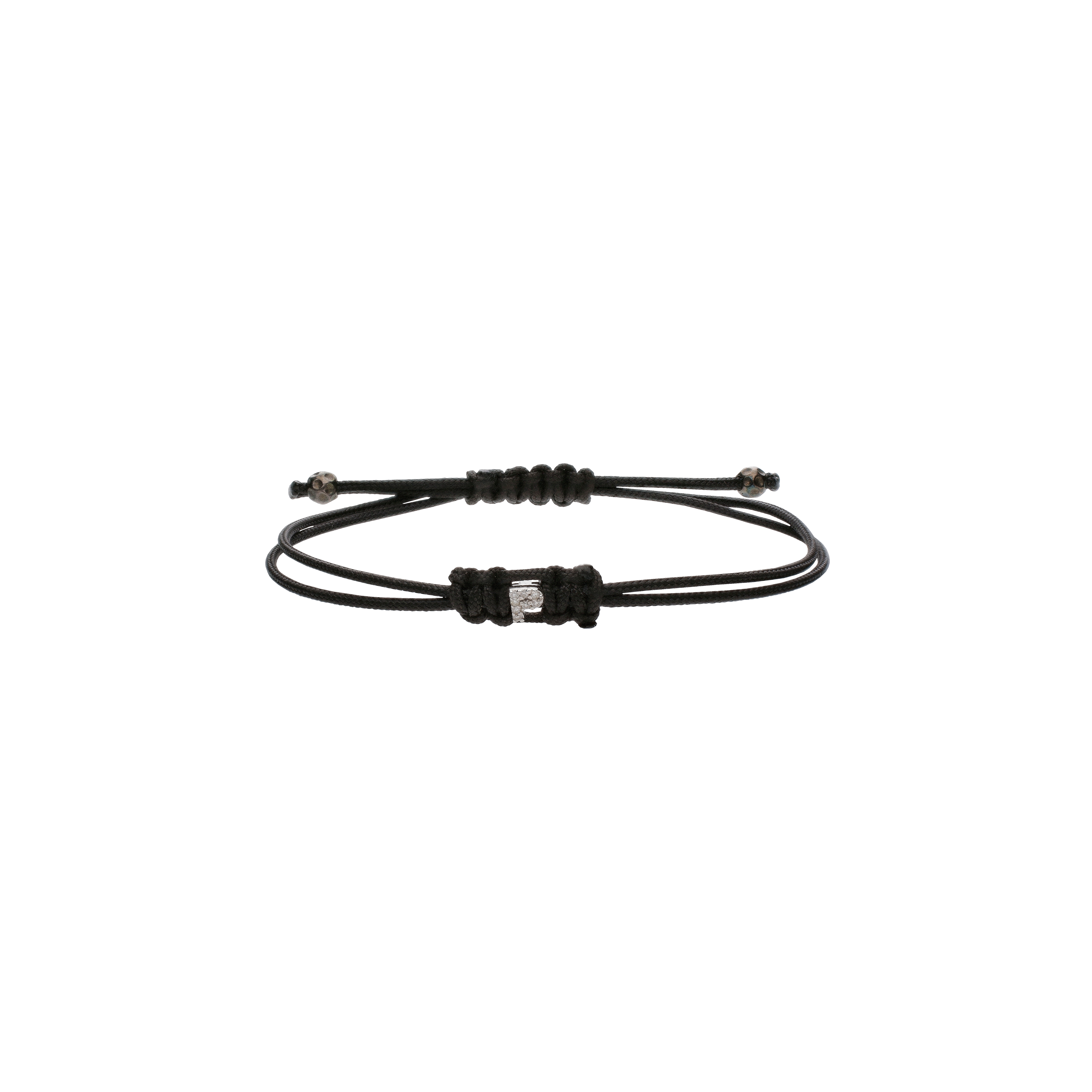 Bartorelli Italian Jewels | BRACCIALE IN CORDINO NERO CON LETTERA 