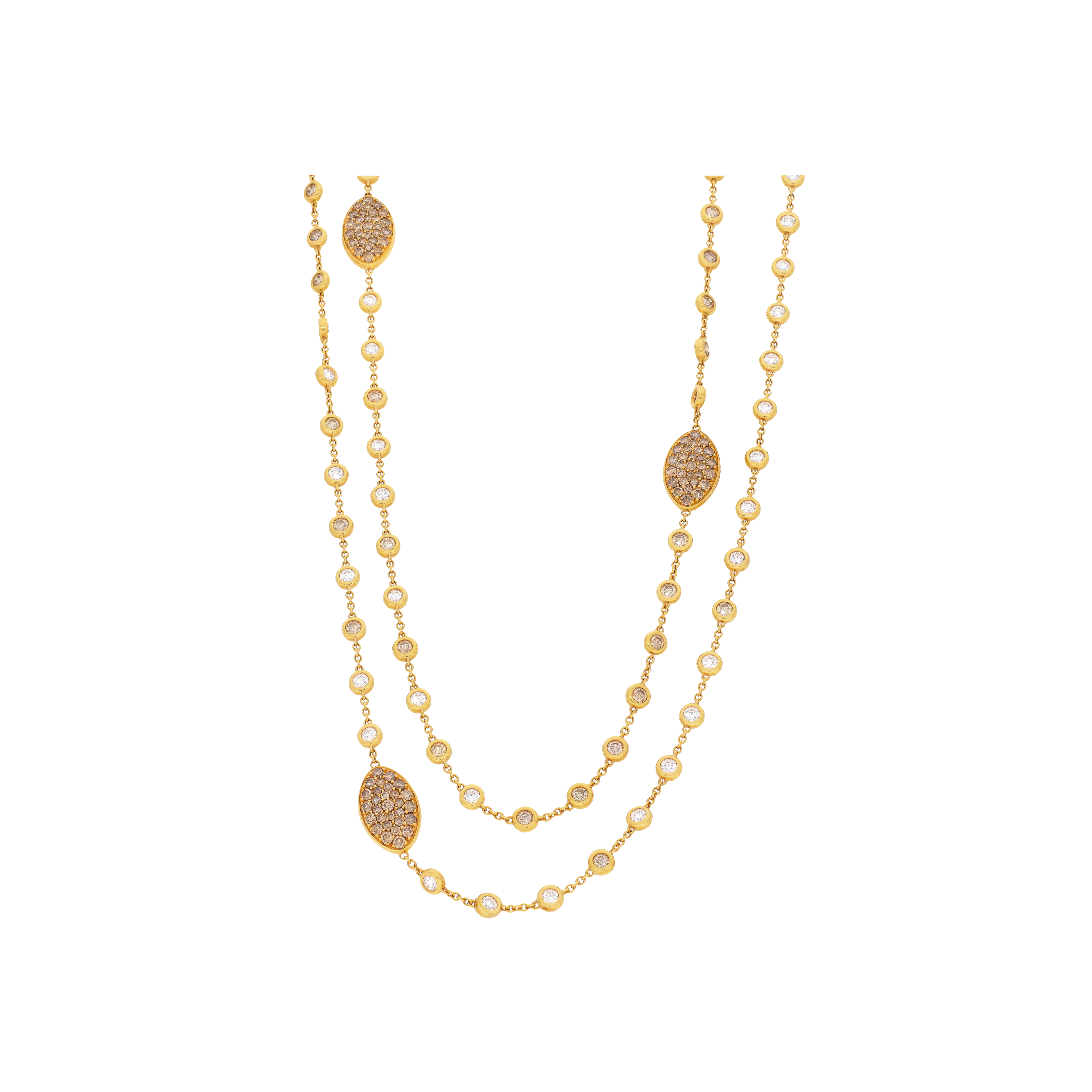 Bartorelli Italian Jewels | COLLANA IN ORO ROSA CON DIAMANTI BIANCHI ED ELEMENTI IN PAV&Eacute; DI DIAMANTI BROWN - 19259280 (1)