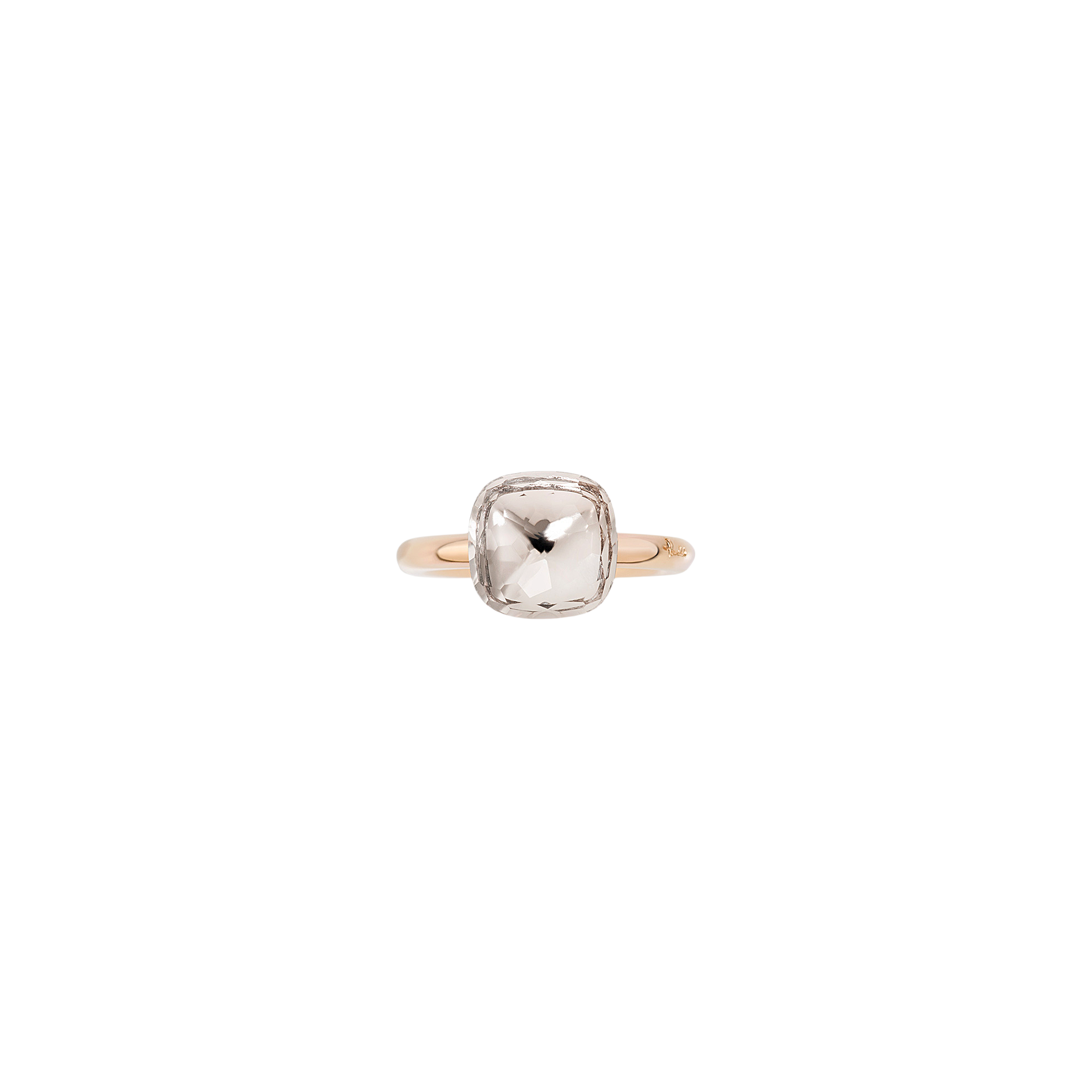 Pomellato | ANELLO NUDO - ANELLO IN ORO ROSA CON CASTONE IN ORO BIANCO E TOPAZIO BIANCO SFACCETTATO - A.A110/O6/TB - PAA1100O6000000TB (2)
