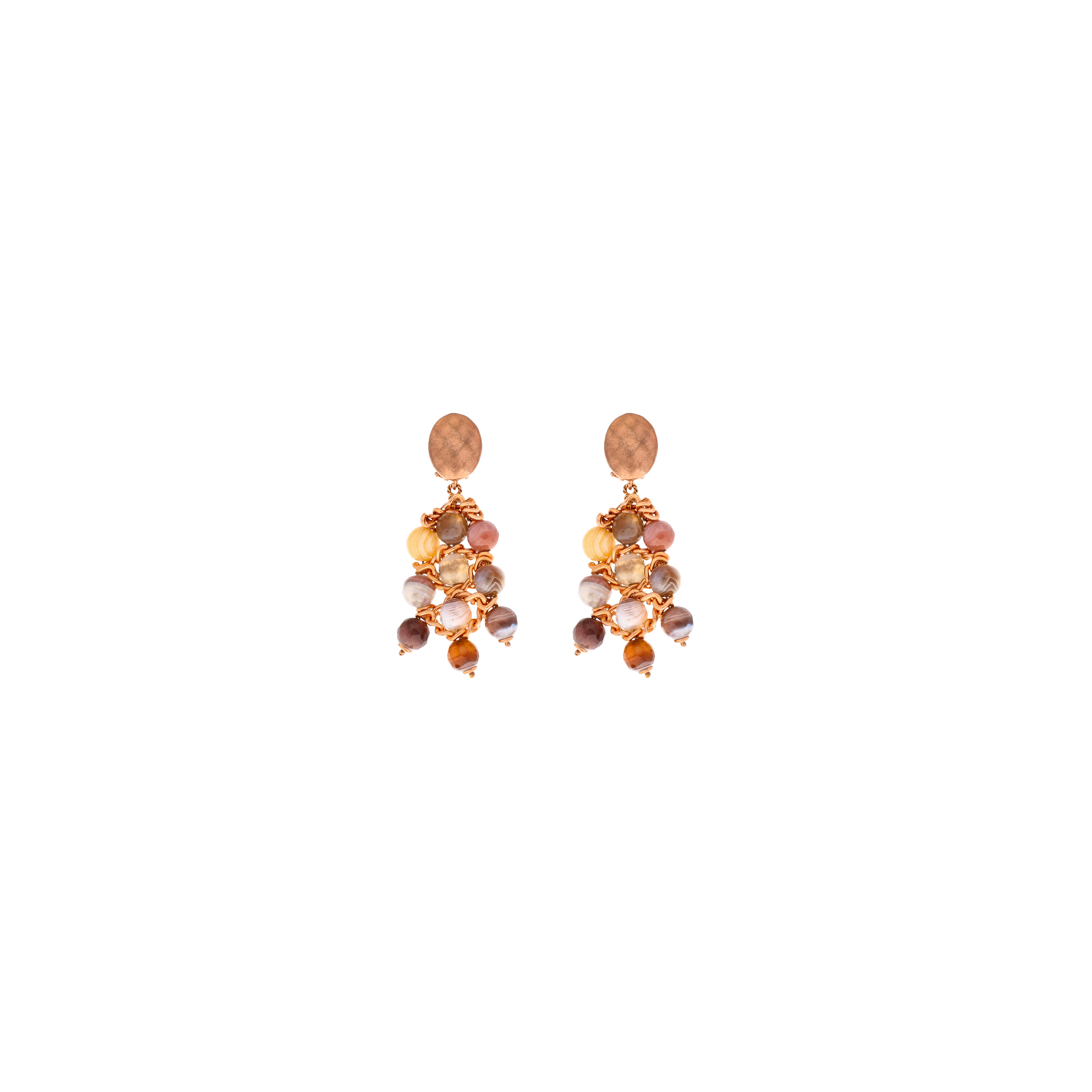 Bijoux | ORECCHINI PENDENTI IN ARGENTO RODIATO ORO CON PIETRE DURE - OES187 (1)