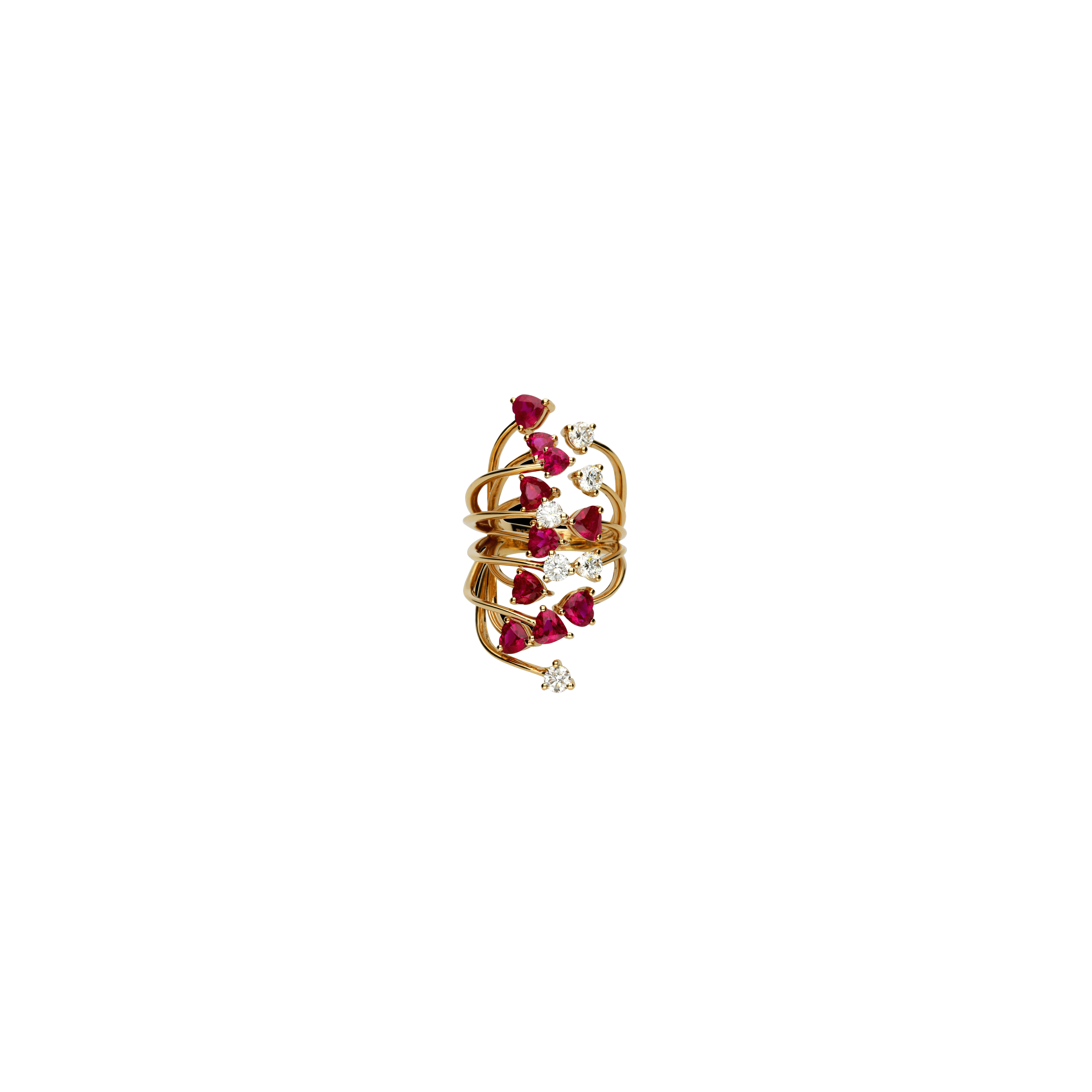 Bartorelli Italian Jewels | ANELLO RAMI IN ORO ROSA CON DIAMANTI E RUBINI - 3R00085DRUP (2)