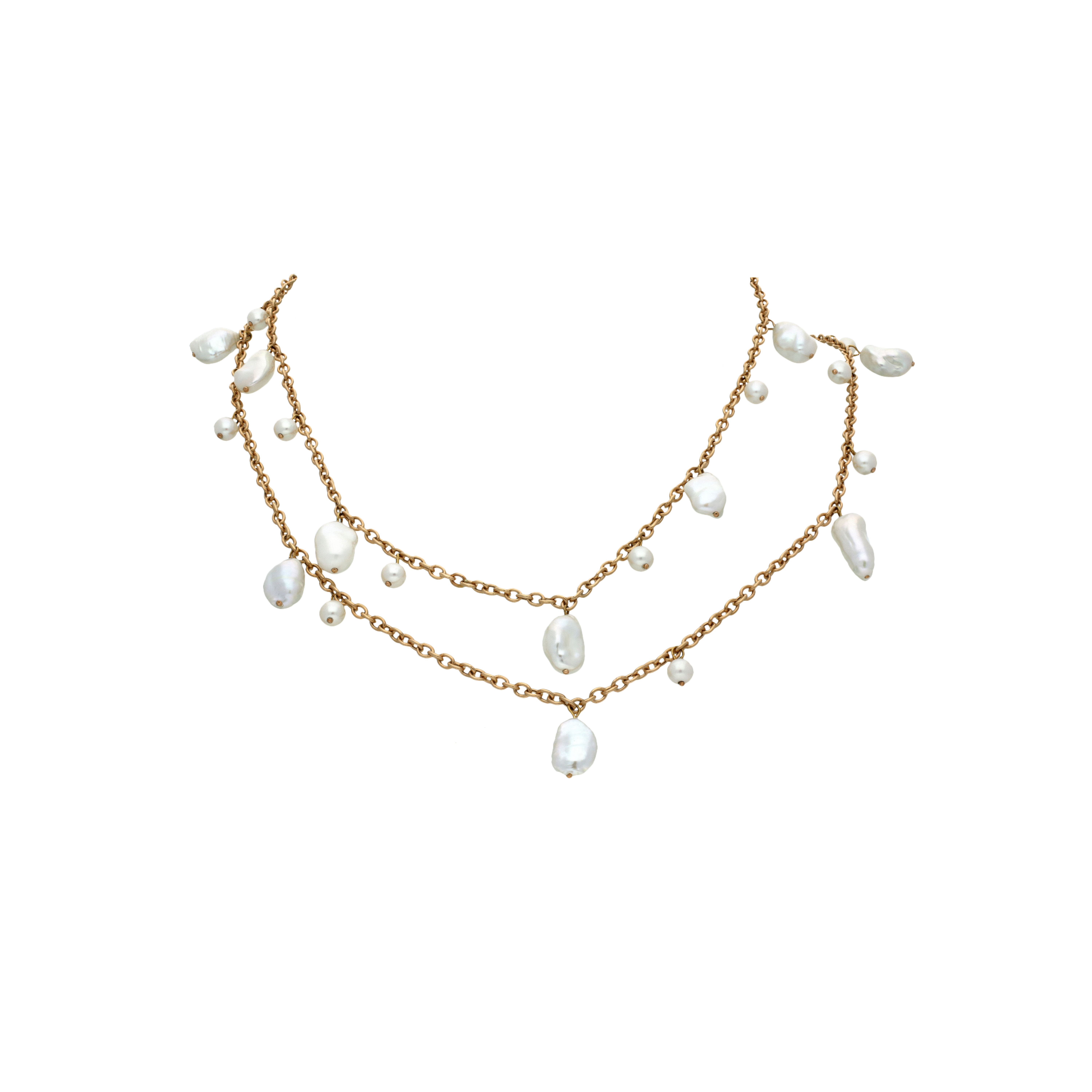 Mimi | COLLANA FREEVOLA IN ORO ROSA CON PERLE BIANCHE - CXM278R1 (1)