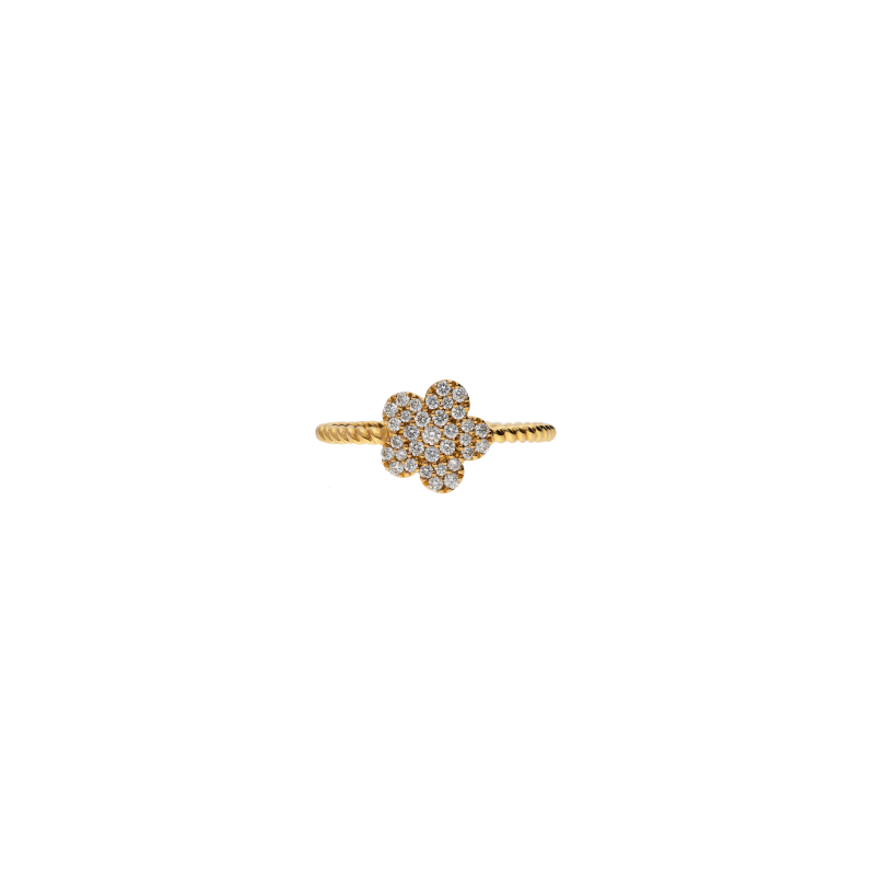 Bartorelli Italian Jewels | ANELLO FIORE IN ORO ROSA E PAV&Egrave; DI DIAMANTI - VR26601DP (2)