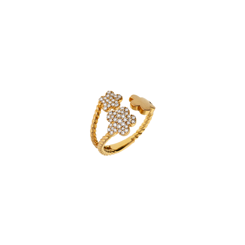 Bartorelli Italian Jewels | ANELLO FIORI IN ORO ROSA CON PAV&Egrave; DI DIAMANTI - VR26615DP (1)