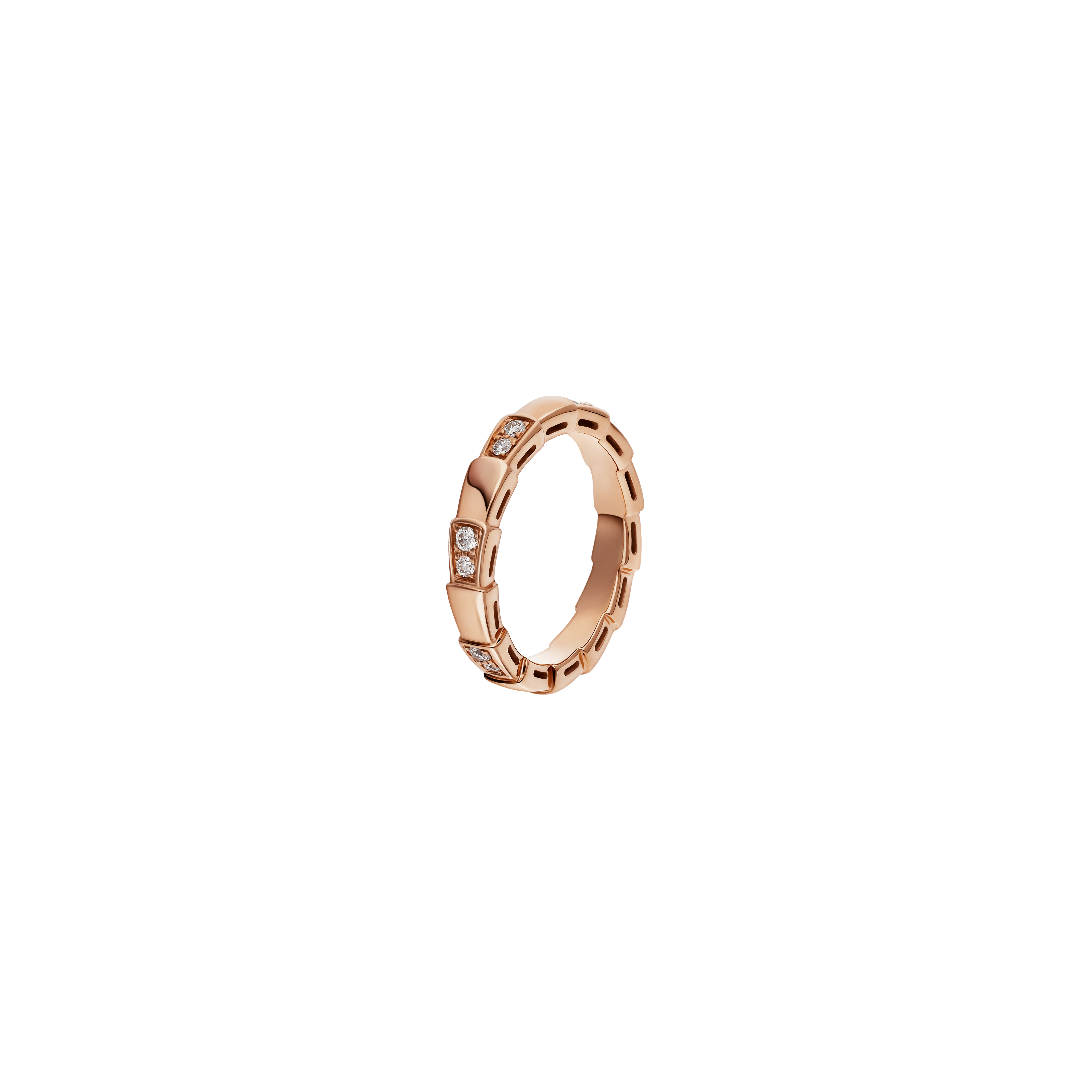 Bulgari | ANELLO SERPENTI VIPER IN ORO ROSA 18 KT CON SEMI-PAVE' DI DIAMANTI - AN857896 (1)