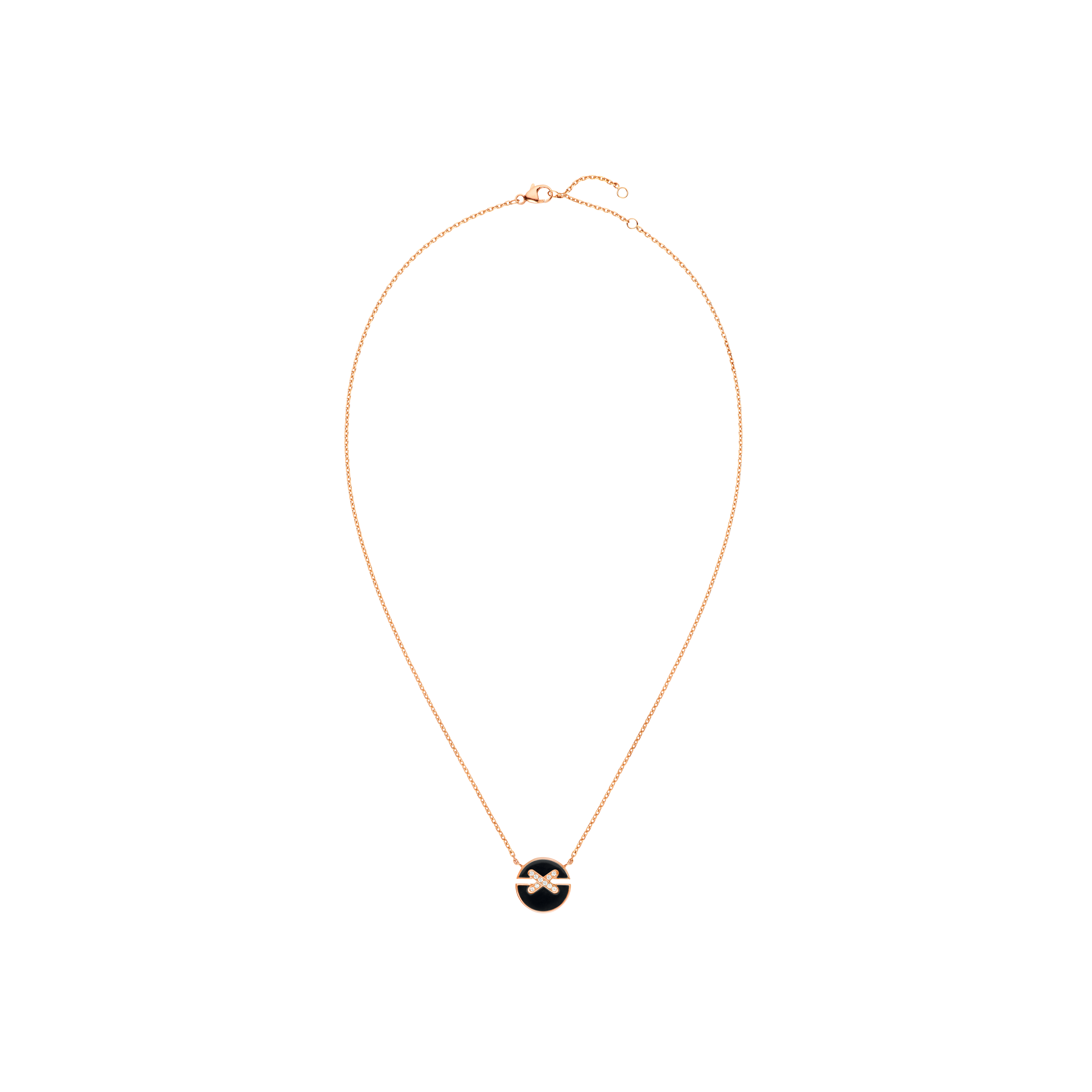Chaumet | CHAUMET - COLLANA JEUX DE LIENS HARMONY ONYX MODELLO PICCOLO IN ORO ROSA CON DIAMANTI E ONICE - 084426 - 084426 (1)