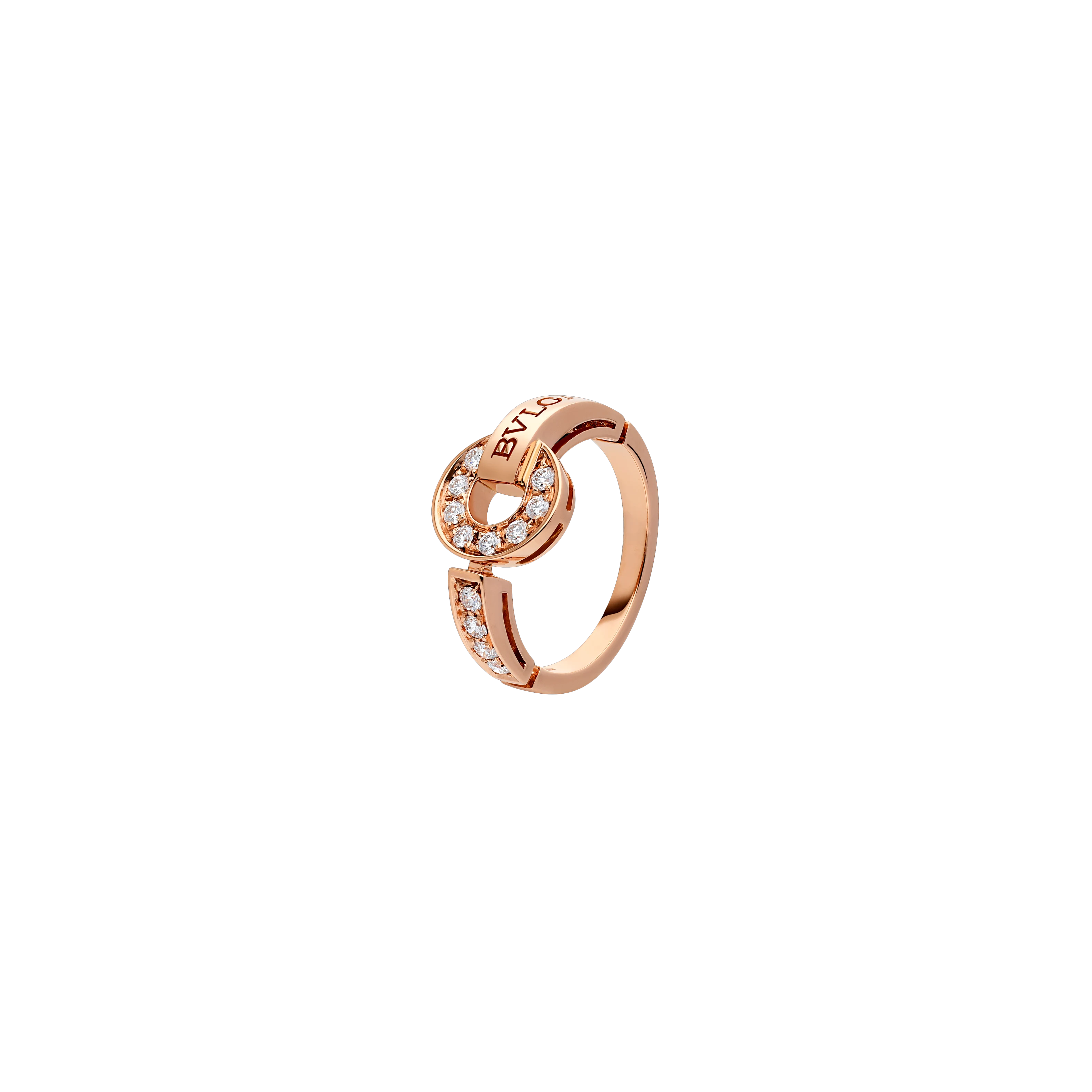 Bulgari | ANELLO BVLGARI BVLGARI IN ORO ROSA CON PAV&Egrave; DI DIAMANTI - AN855854 - AN855854 (2)
