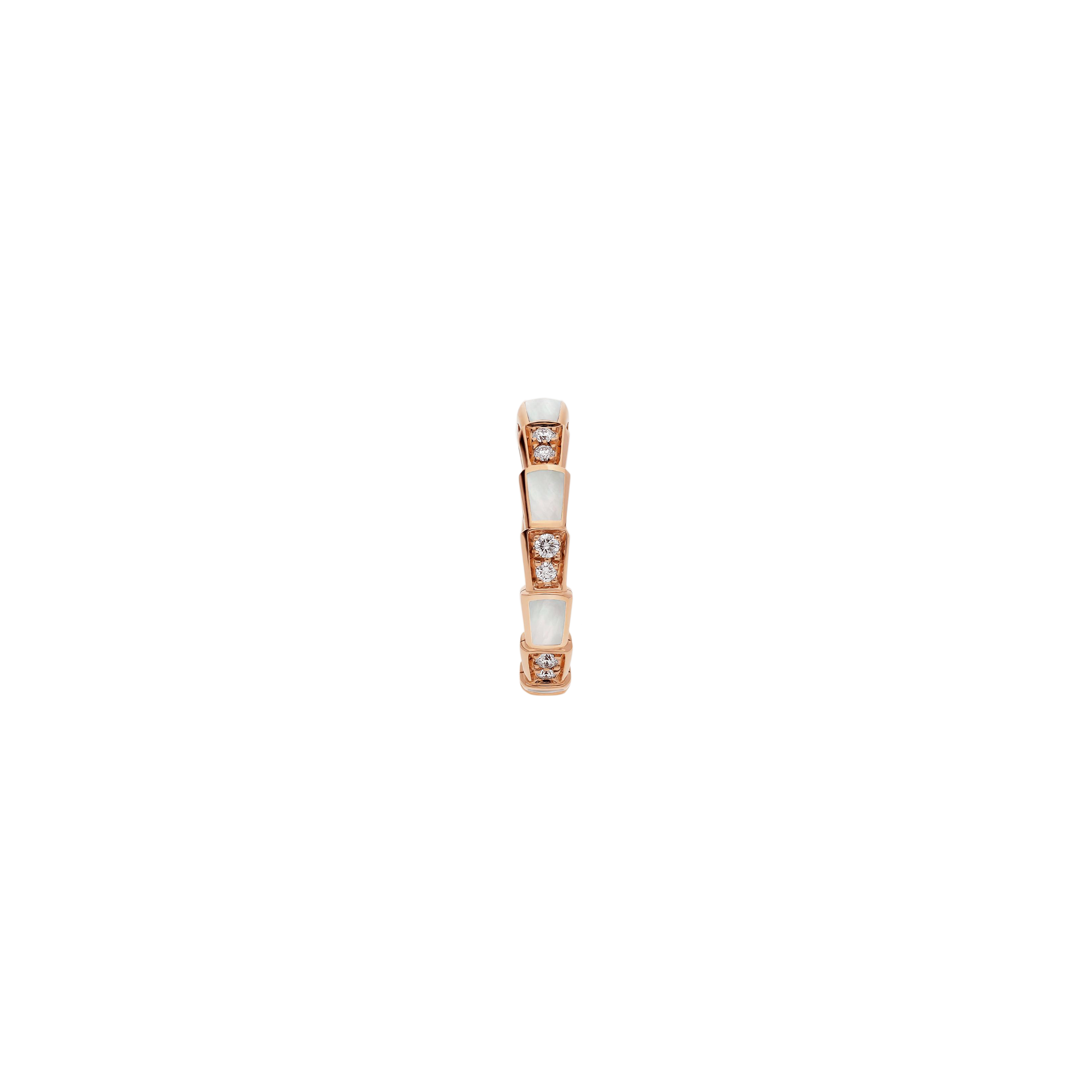 Bulgari | ANELLO SERPENTI VIPER IN ORO ROSA CON MADREPERLA E PAVE' DI DIAMANTI - AN858042 - AN858042 (2)