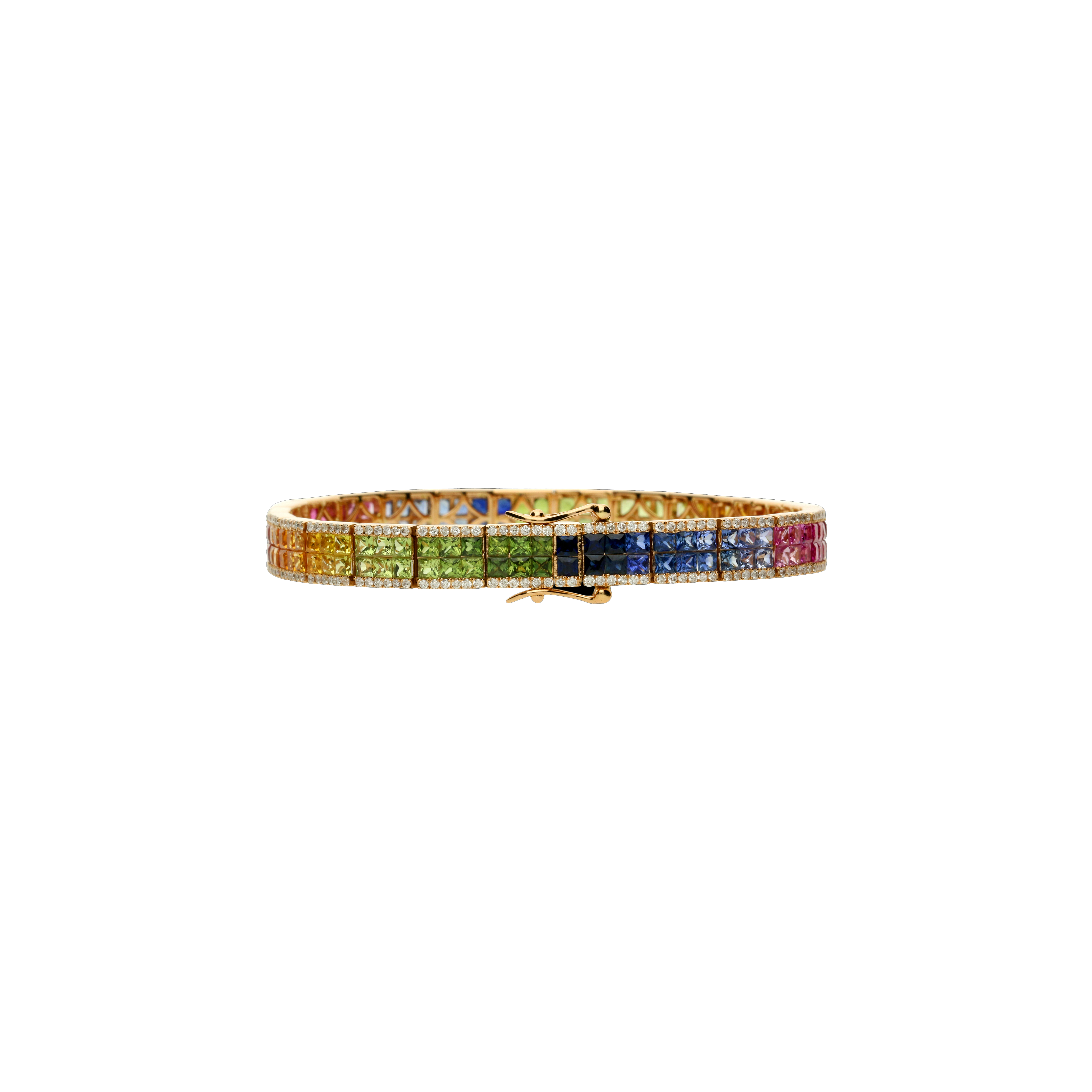 Bartorelli Italian Jewels | BRACCIALE RAINBOW IN ORO ROSA CON DIAMANTI E ZAFFIRI MULTICOLOR - KB1011/MS (2)