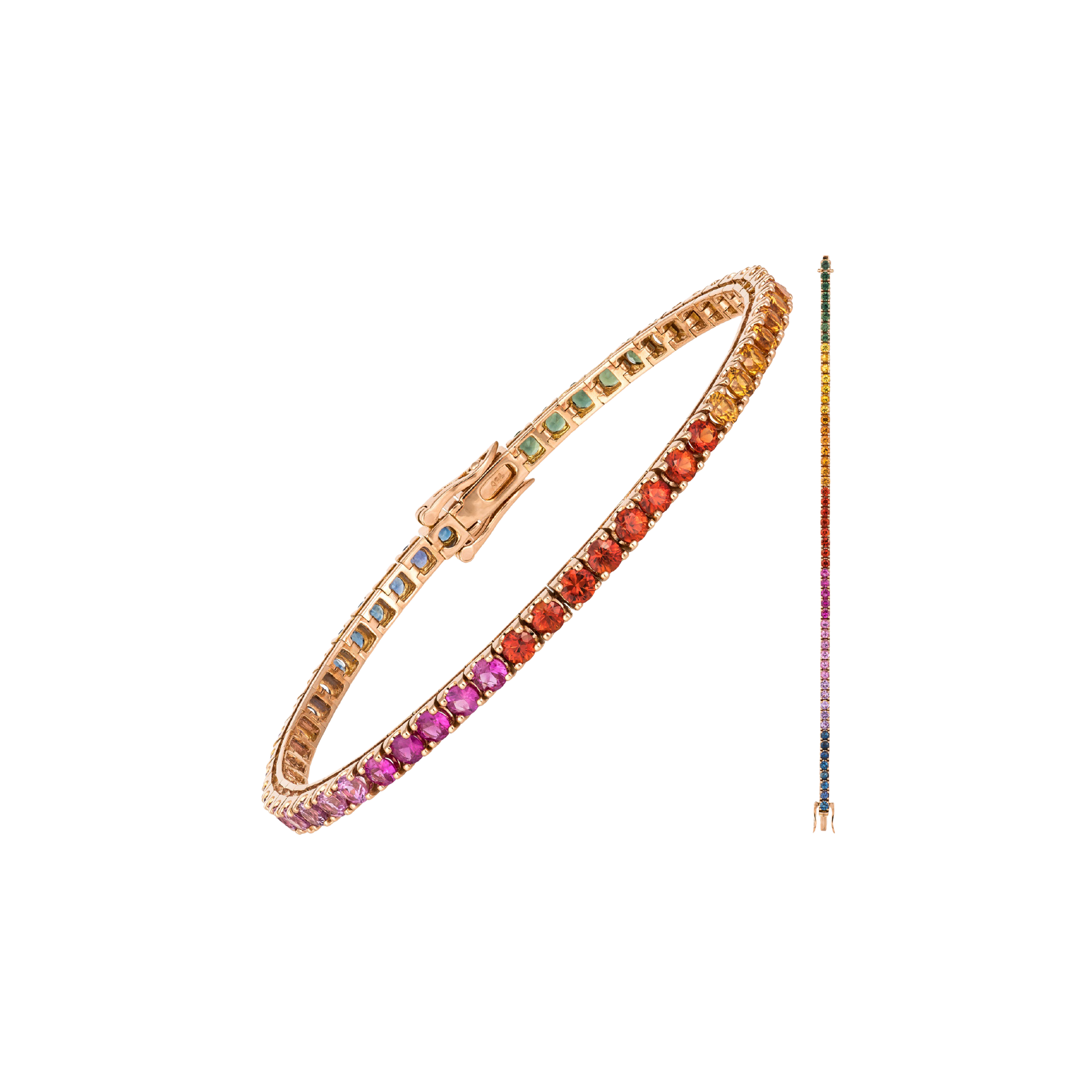 Bartorelli Italian Jewels | BRACCIALE TENNIS IN ORO ROSA E ZAFFIRI MULTICOLOR - AB0279/RB (2)