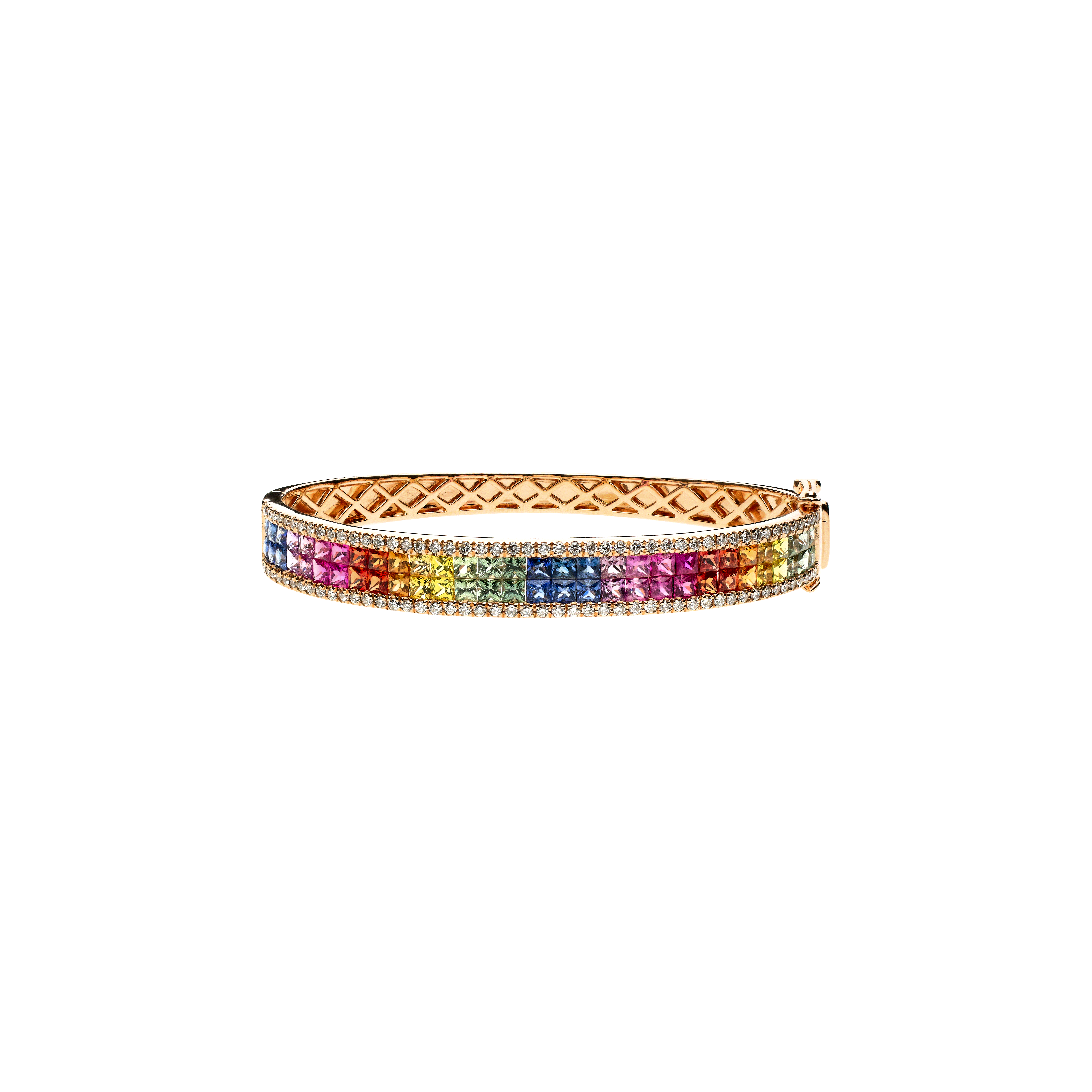 Bartorelli Italian Jewels | BRACCIALE RAINBOW IN ORO ROSA CON ZAFFIRI MULTICOLOR E DIAMANTI - KB1045/MS (1)