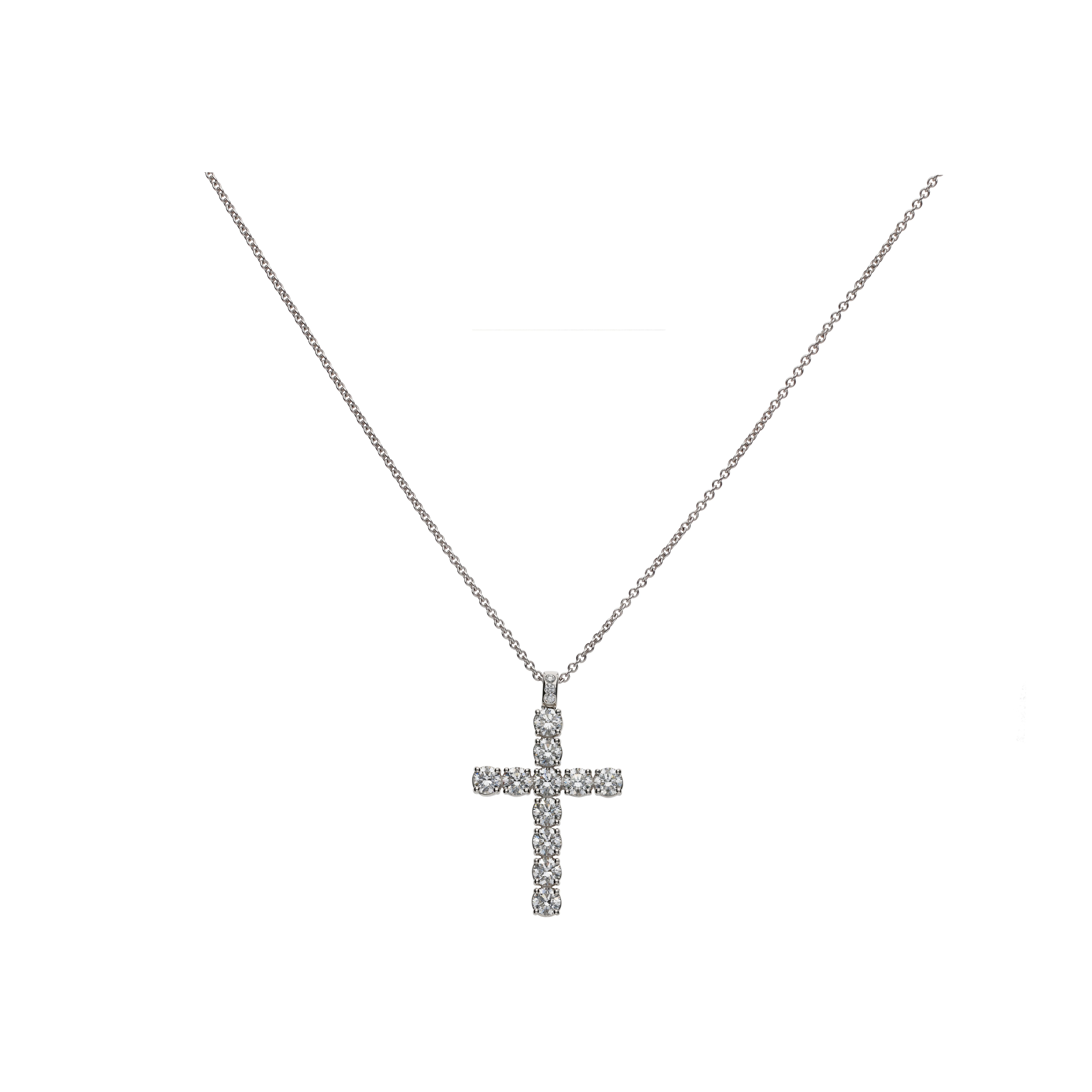 Bartorelli Italian Jewels | COLLANA IN ORO BIANCO CON PENDENTE CROCE IN DIAMANTI - 79283076 (1)