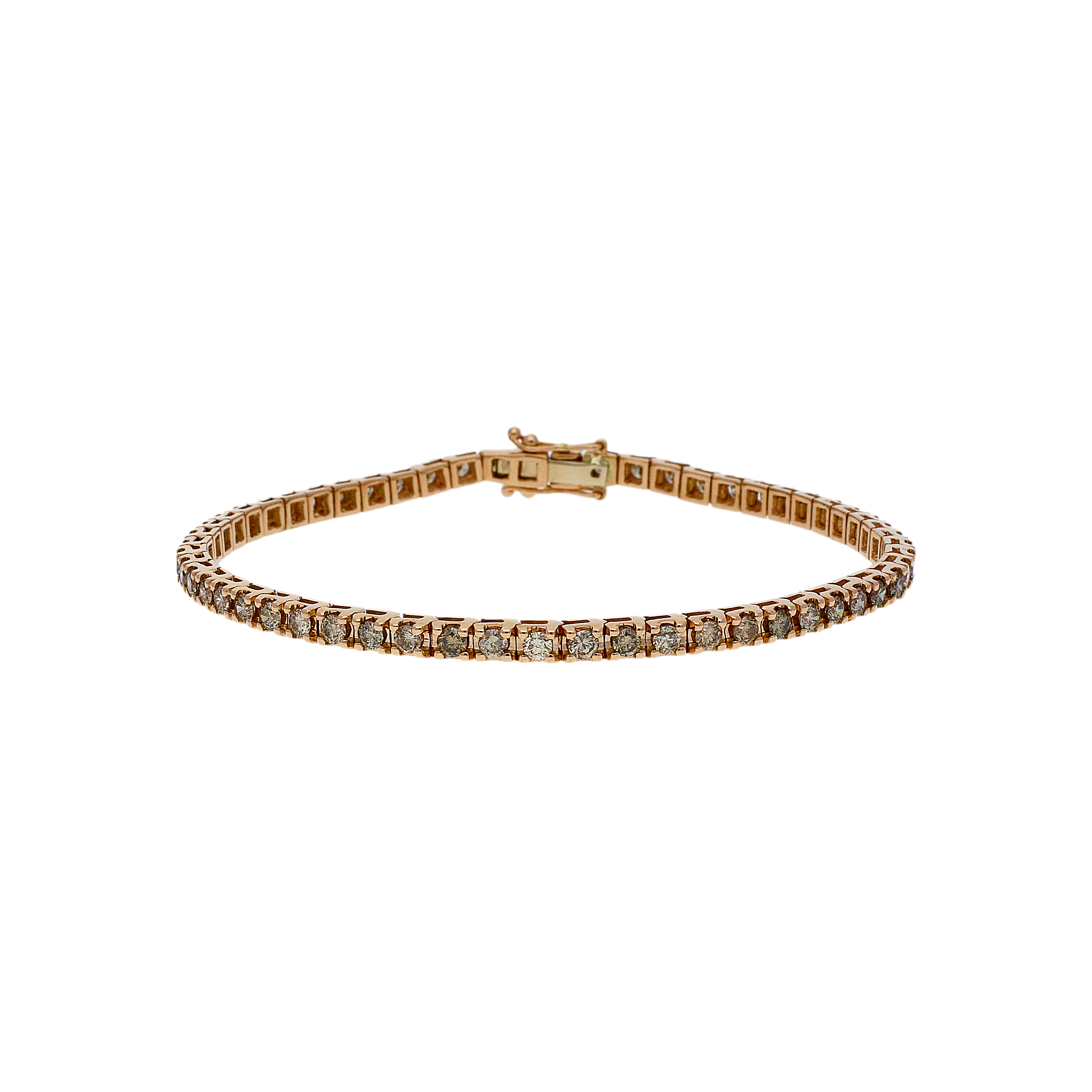 Bartorelli Italian Jewels | Bracciale tennis in oro rosa 18 carati e diamanti brown taglio brillante - BR06V/BW 1EEE (1)