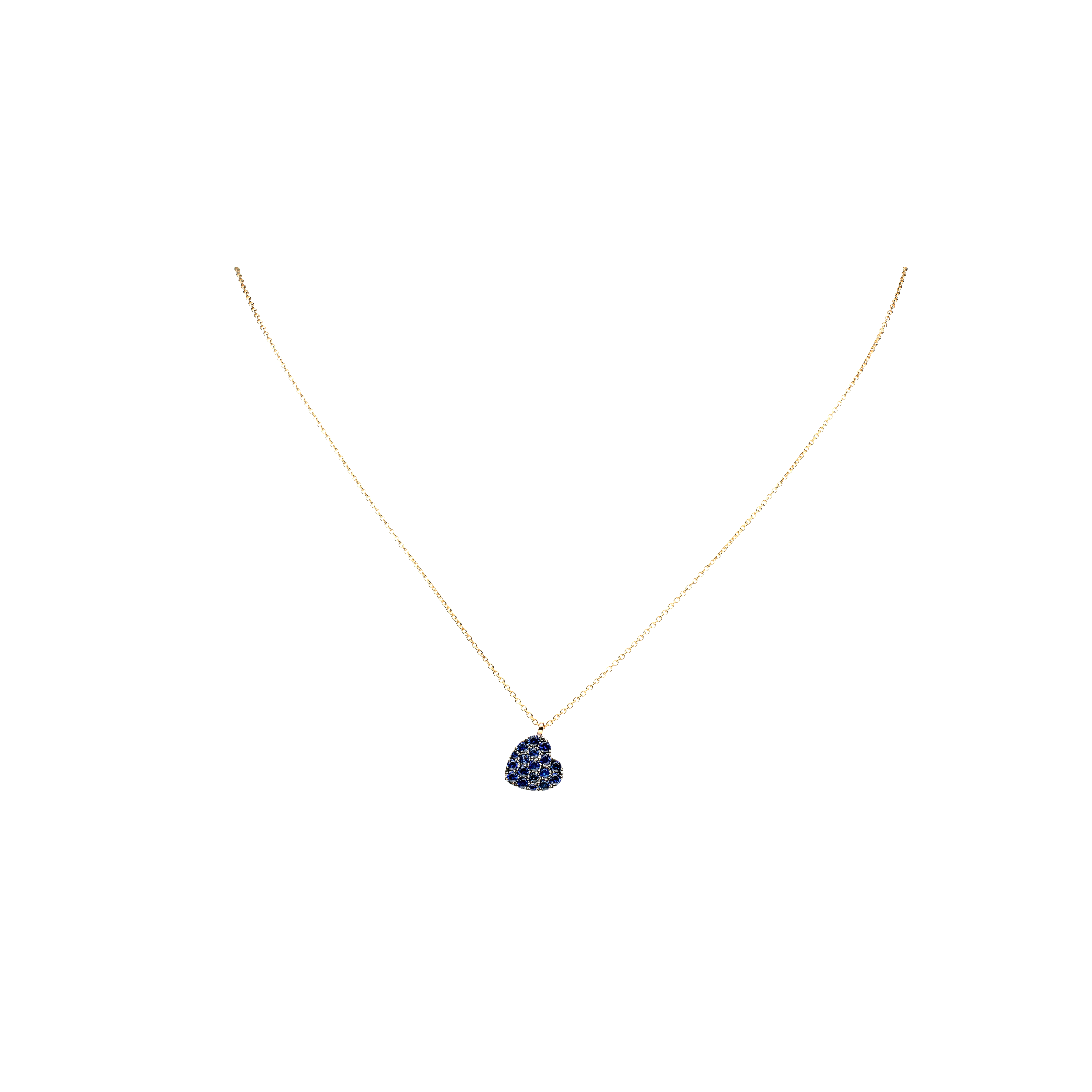 Bartorelli Italian Jewels | COLLANA  IN ORO ROSA CON CUORE IN PAV&Eacute; DI ZAFFIRI BLU - 20175195 (1)