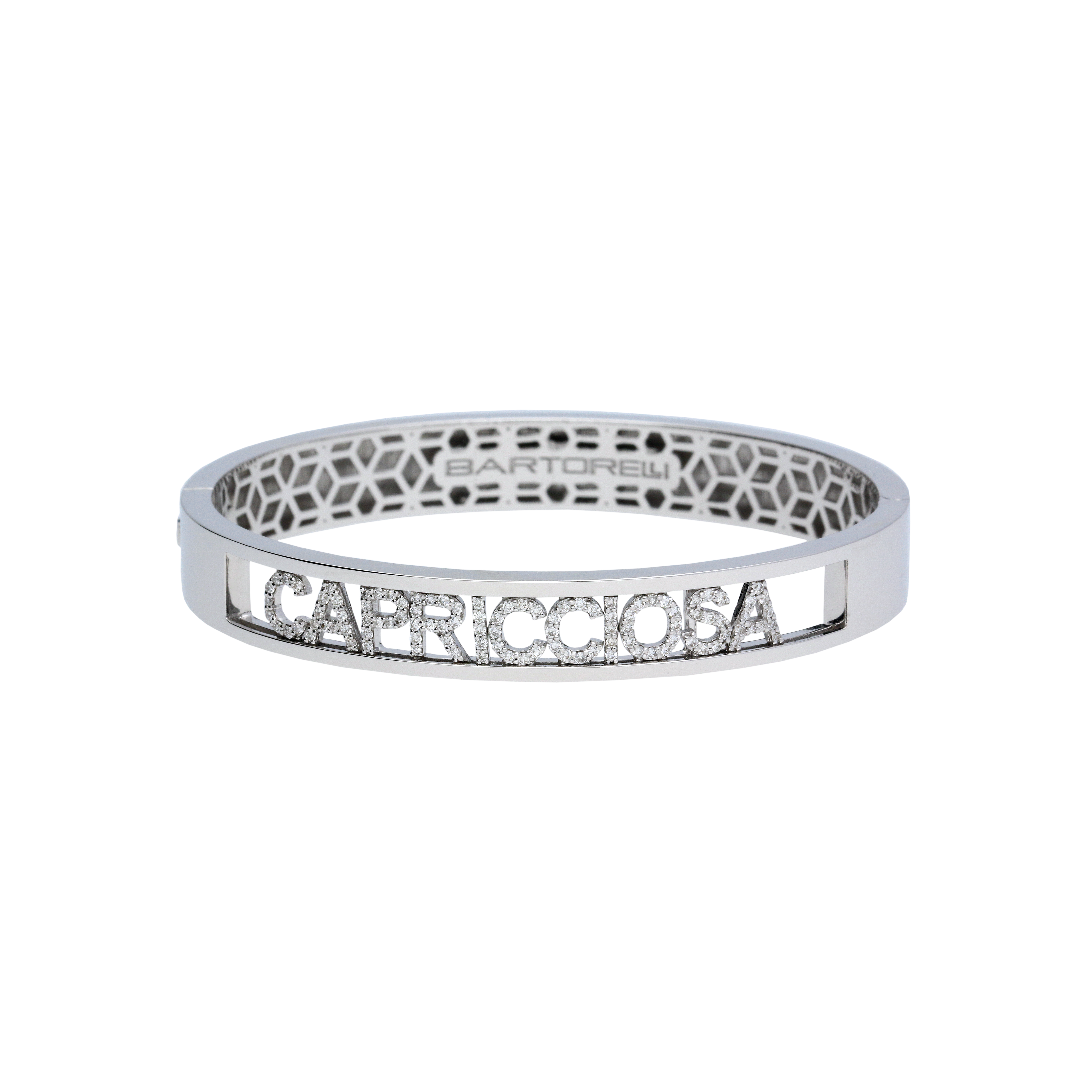 Bartorelli Italian Jewels | Bracciale rigido in oro bianco con lettere semovibili in oro bianco e diamanti bianchi - BRERI1001/CAPRIC-B (1)