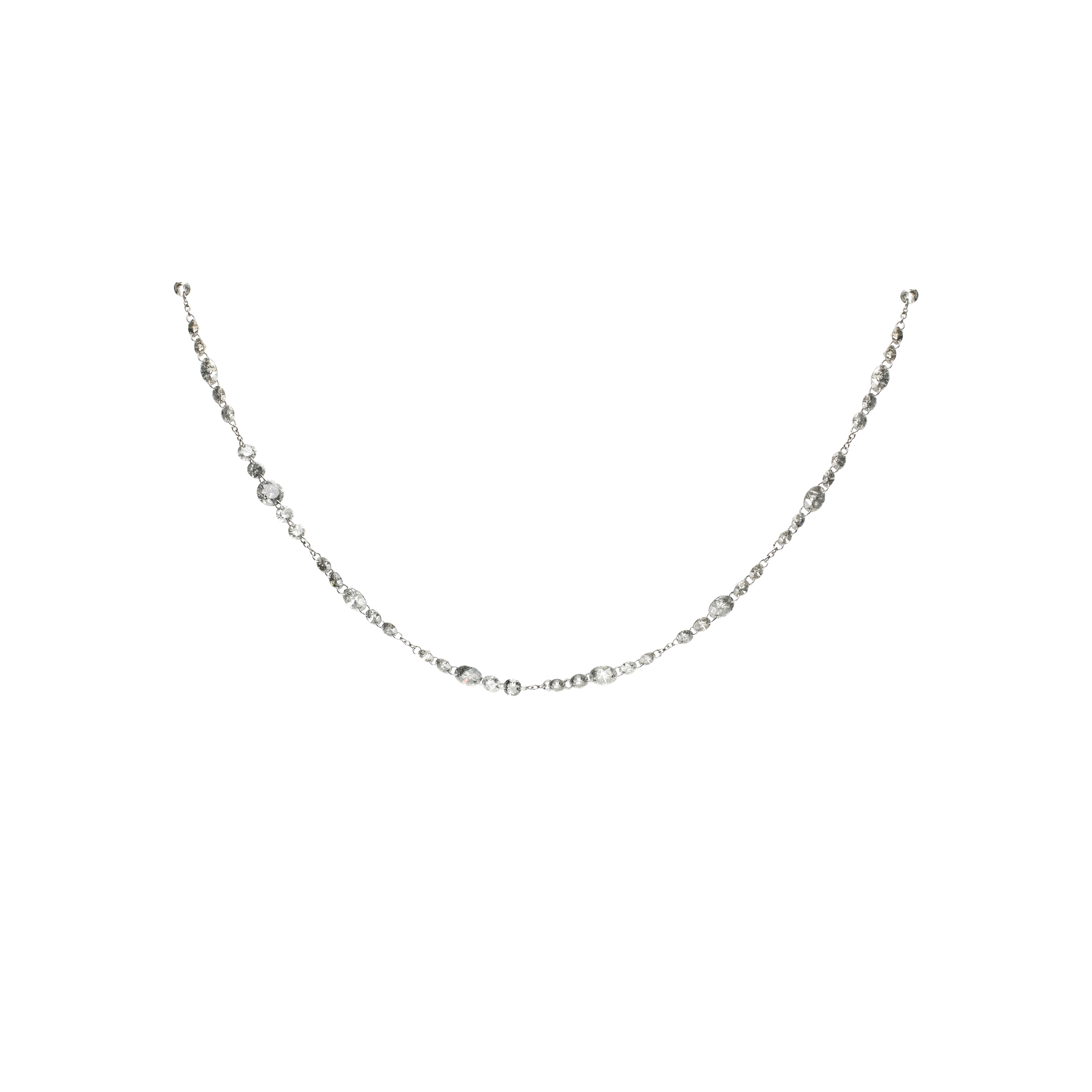 Bartorelli Italian Jewels | COLLANA IN ORO BIANCO CON DIAMANTI GRIGI - C065/20-DG (1)