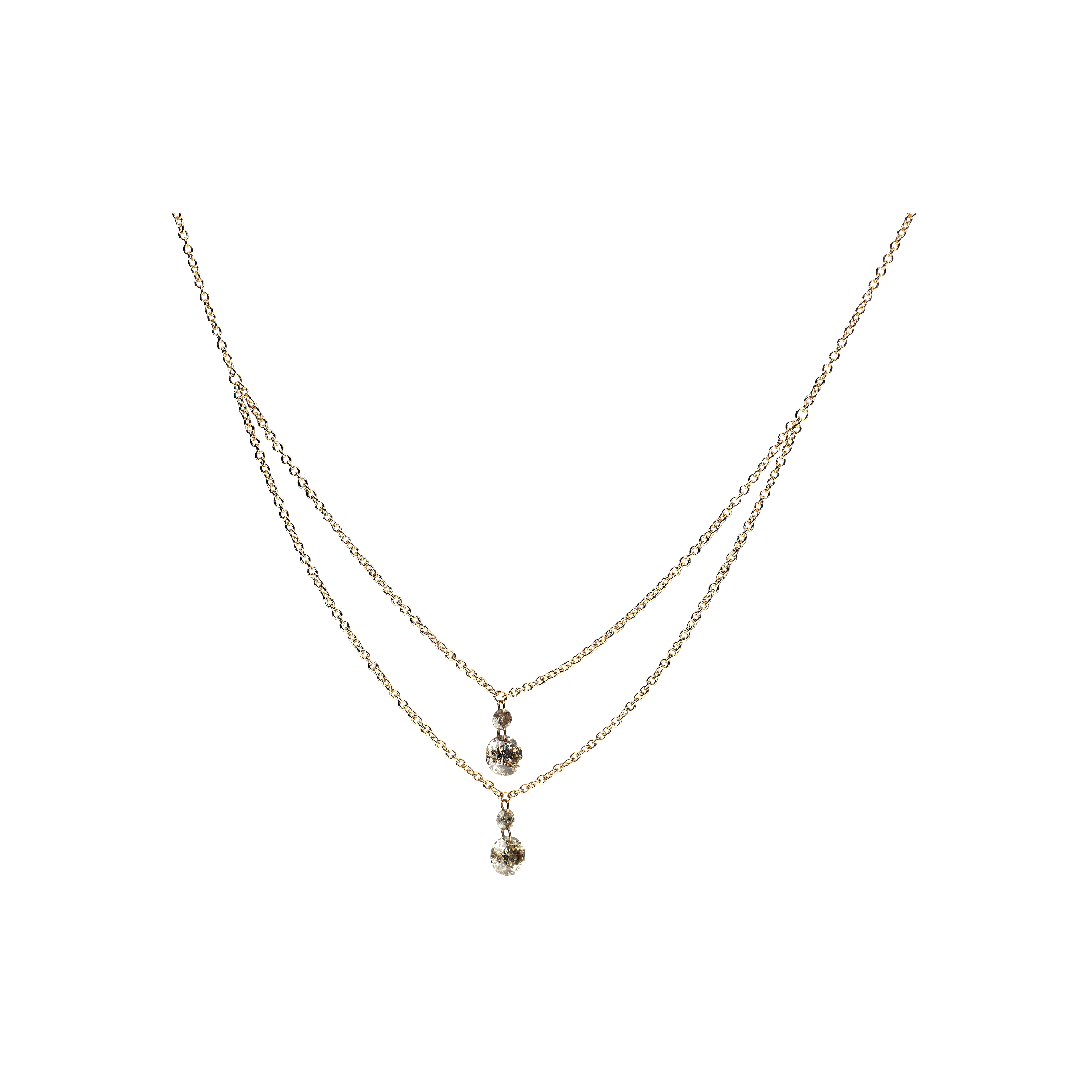 Bartorelli Italian Jewels | COLLANA GIROCOLLO IN ORO ROSA A DUE FILI CON DIAMANTI BROWN - C058/19 (1)