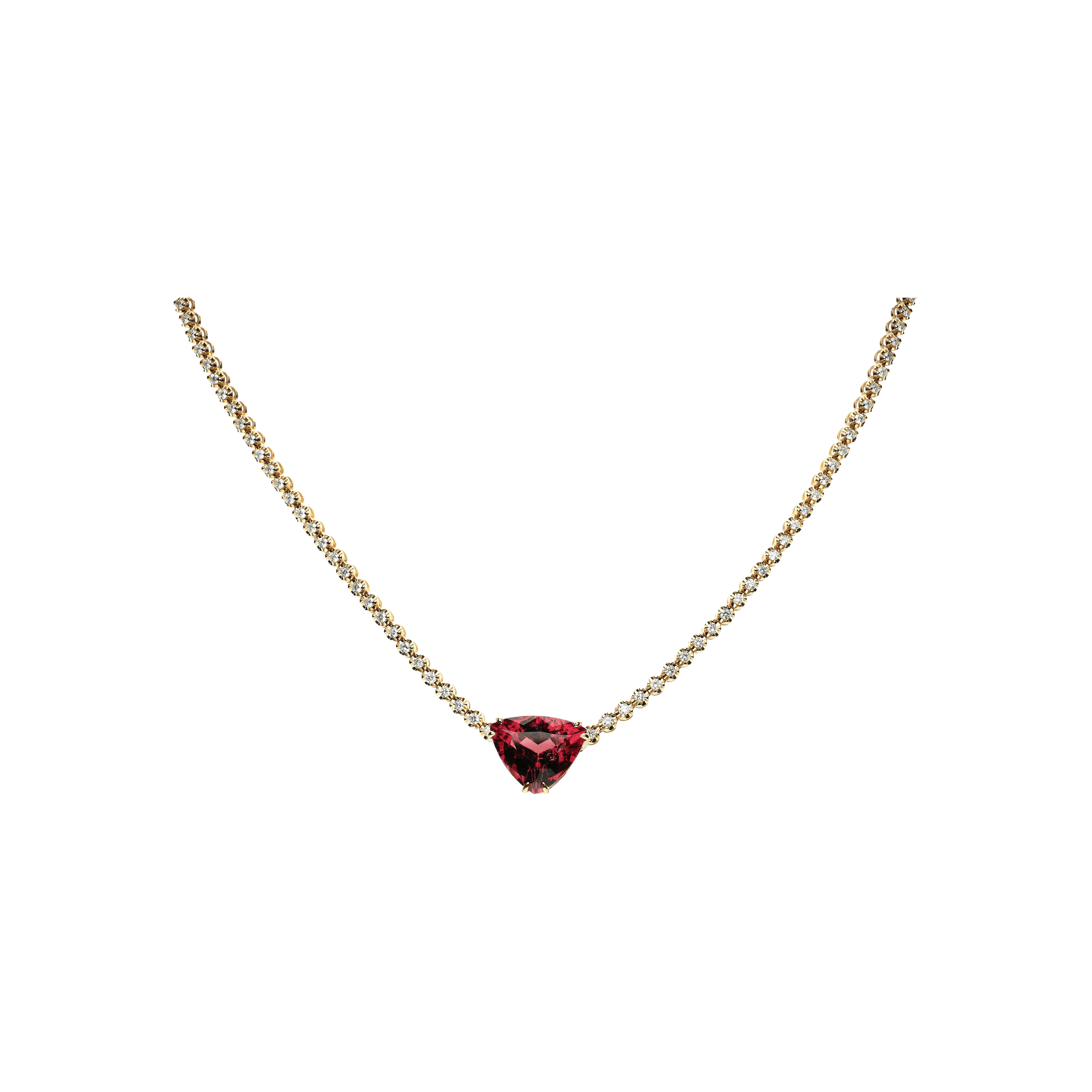 Bartorelli Italian Jewels | GIROCOLLO TENNIS IN ORO ROSA CON RUBELITE E DIAMANTI BIANCHI - AN2914/RT (1)