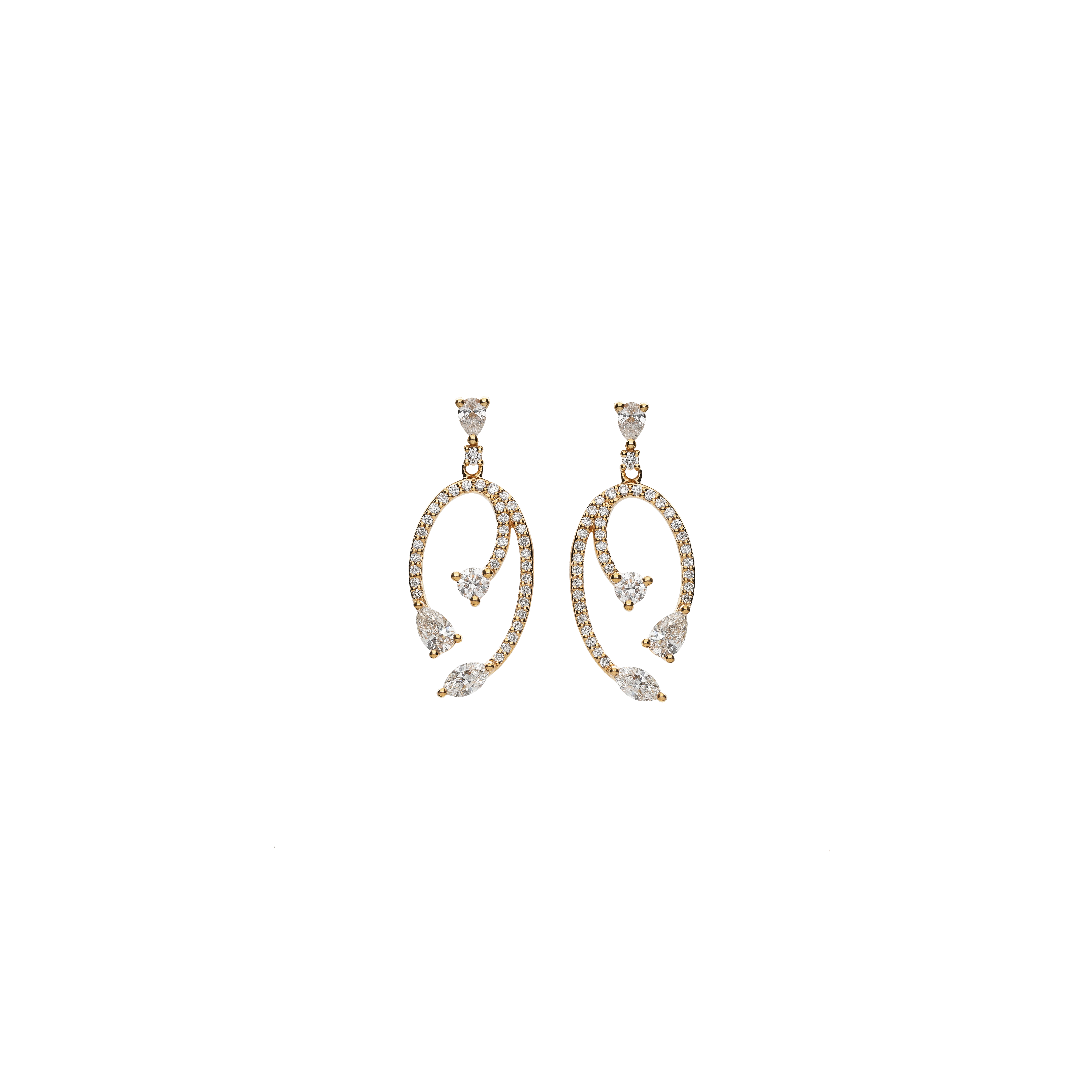 Bartorelli Italian Jewels | ORECCHINI PENDENTI IN ORO ROSA E  DIAMANTI - VE28560DP (1)