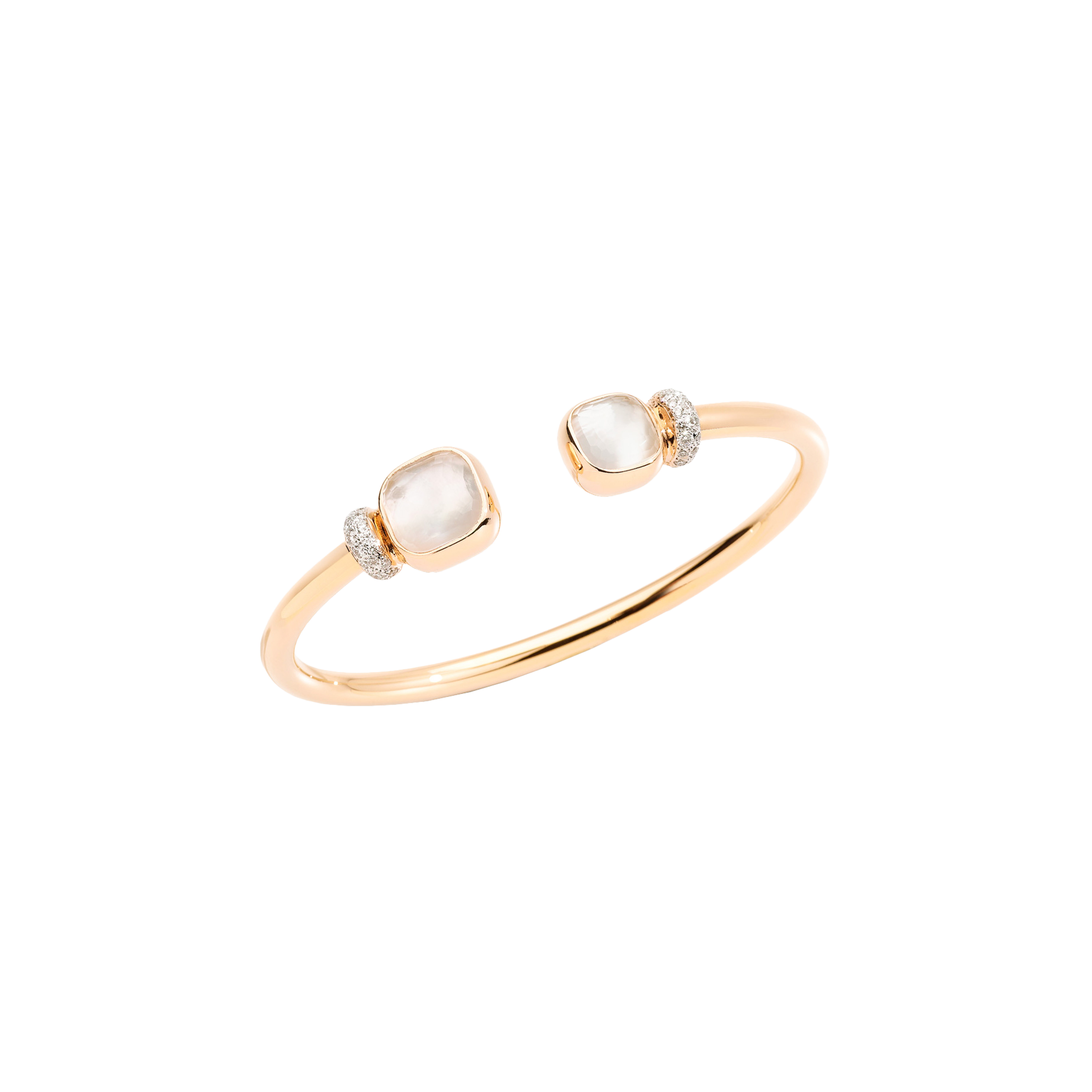 Pomellato | POMELLATO - BRACCIALE NUDO IN ORO ROSA CON TOPAZIO BIANCO, MADREPERLA E DIAMANTI - PBC1006O7WHRBTBMP - PBC1006O7WHRBTBMP (1)