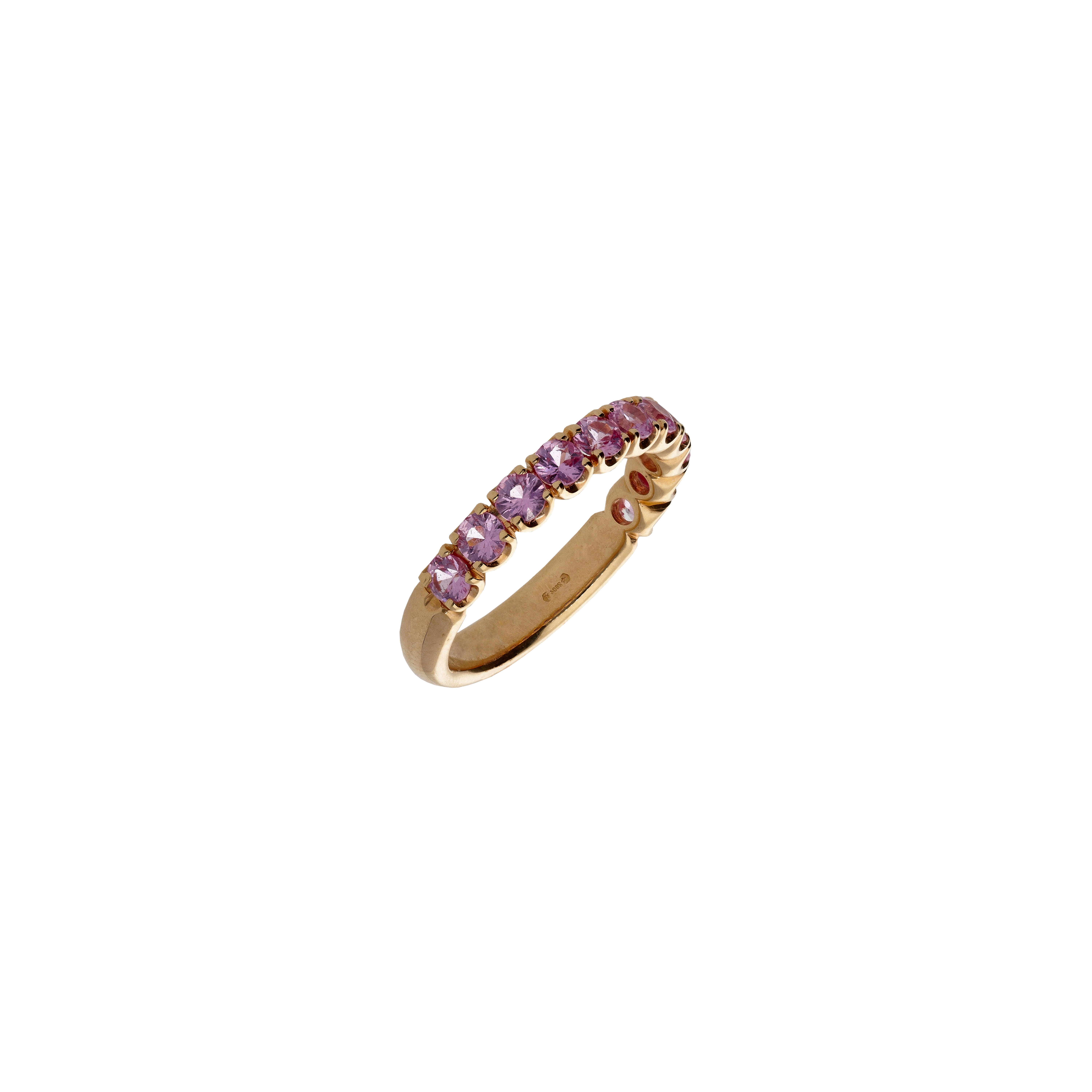 Bartorelli Italian Jewels | ANELLO VERETTA A MEZZO GIRO IN ORO ROSA E ZAFFIRI ROSA - FA1116R009 (1)