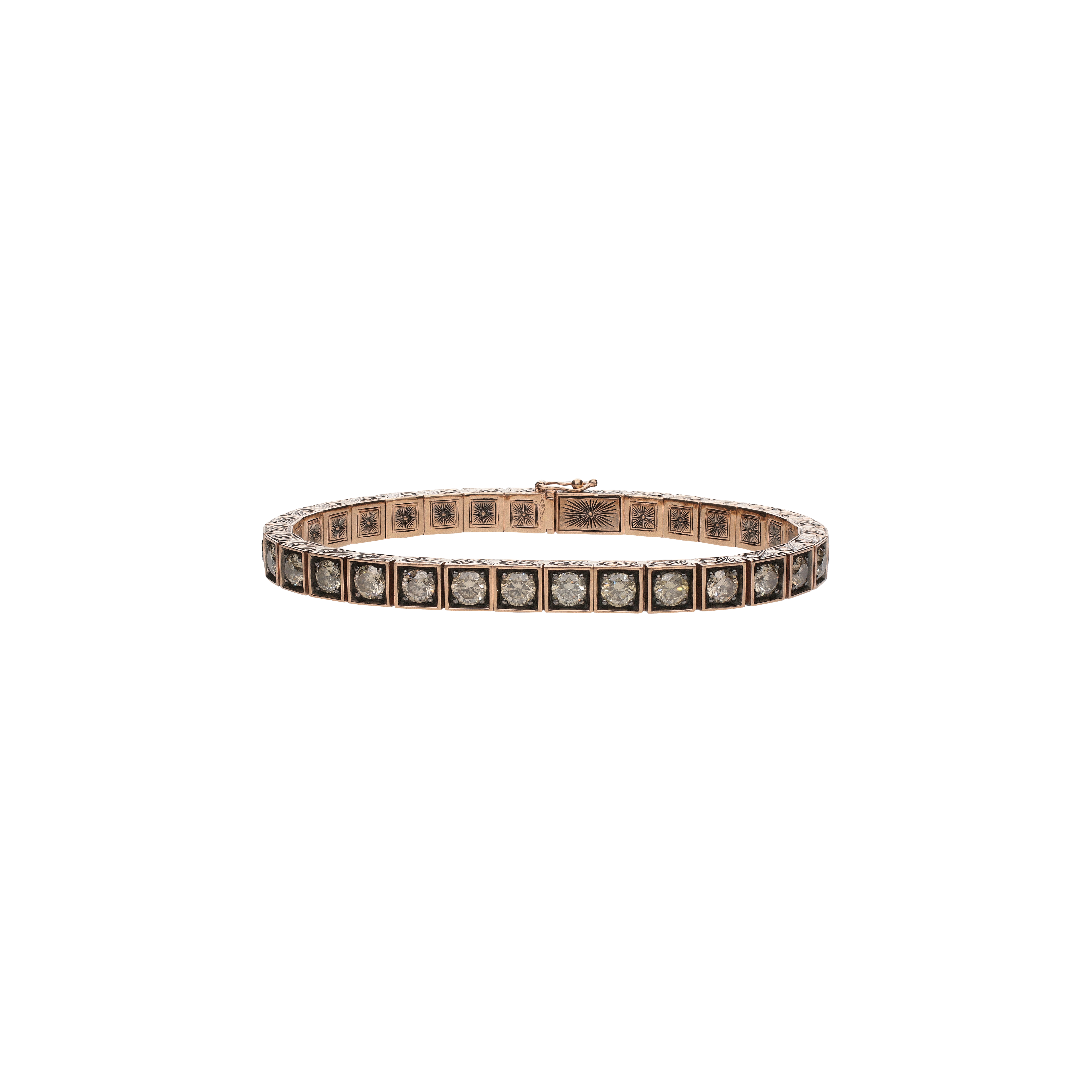 Bartorelli Italian Jewels | BRACCIALE TENNIS IN ORO ROSA CON DIAMANTI BROWN - VB26536DBP09 (1)