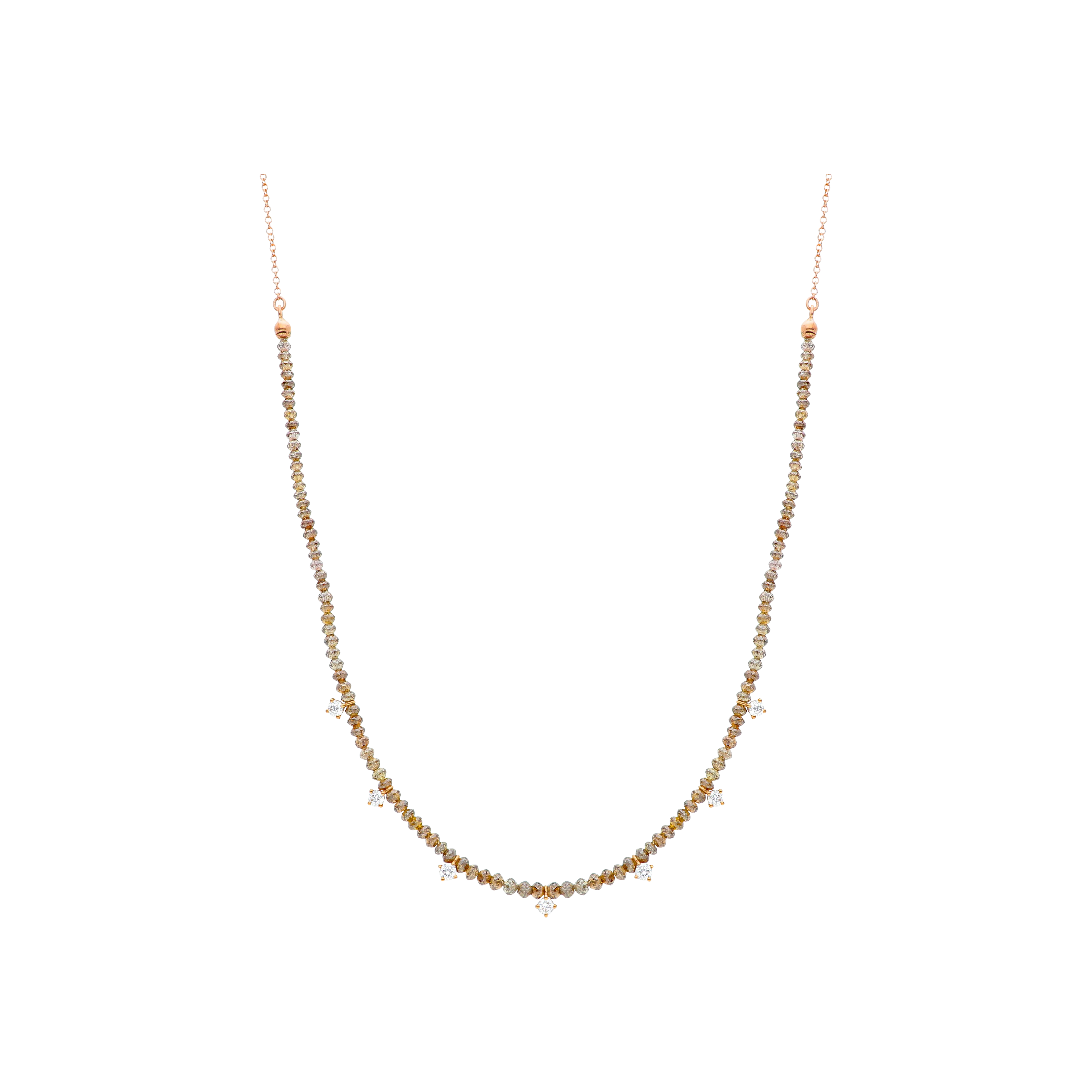 Bartorelli Italian Jewels | COLLANA IN ORO ROSA CON DIAMANTI BROWN E DIAMANTI BIANCHI - VN29000DBP (1)