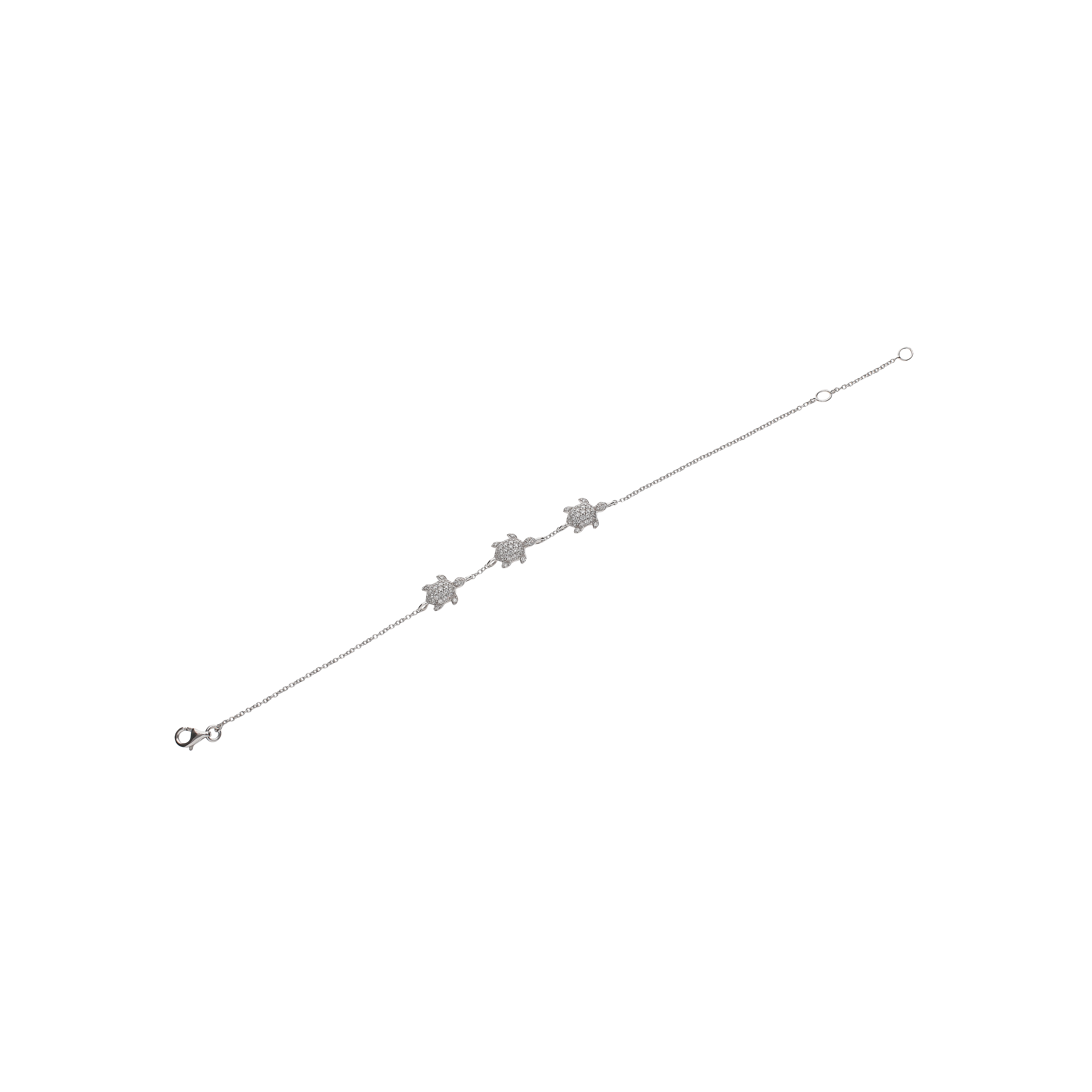 Bartorelli Italian Jewels | BRACCIALE IN ORO BIANCO CON TARTARUGHE IN PAV&Egrave; DI DIAMANTI - BABR050 (1)