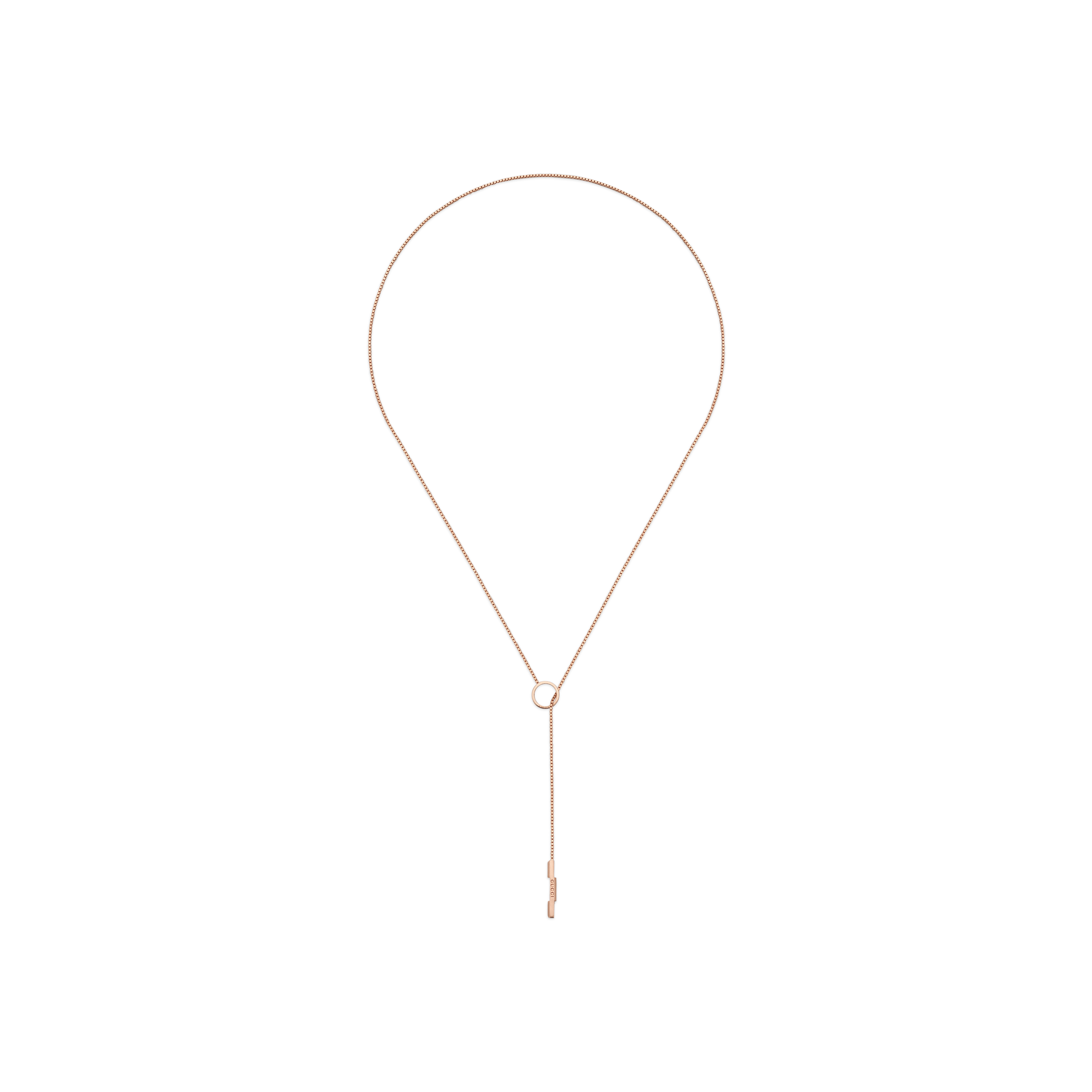 Gucci | COLLANA LARIAT GUCCI LINK TO LOVE IN ORO ROSA - YBB662110002 - YBB662110002 (1)