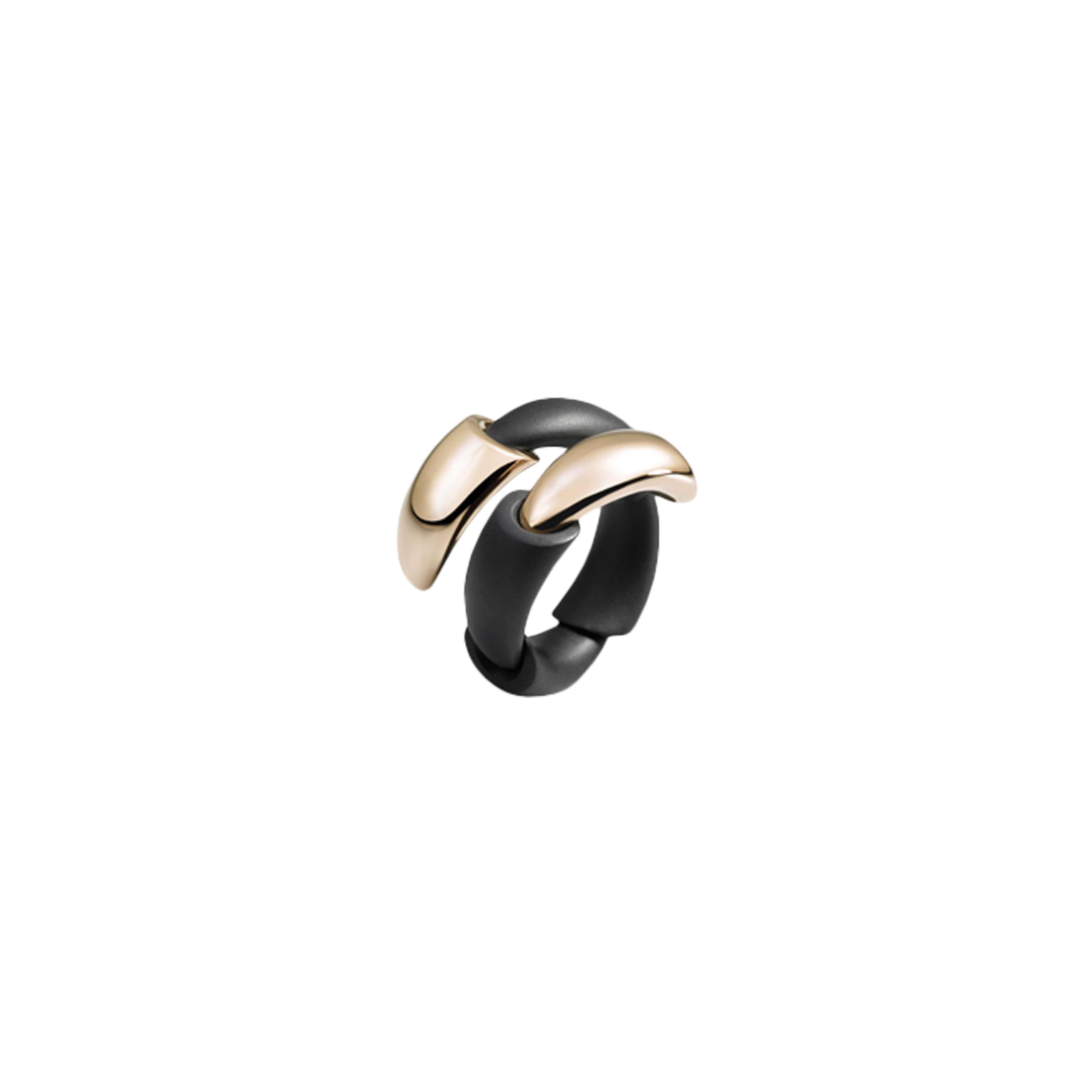 Vhernier | ANELLO CALLA MIDI IN TITANIO NERO E ORO ROSA - T01652A0161 (1)