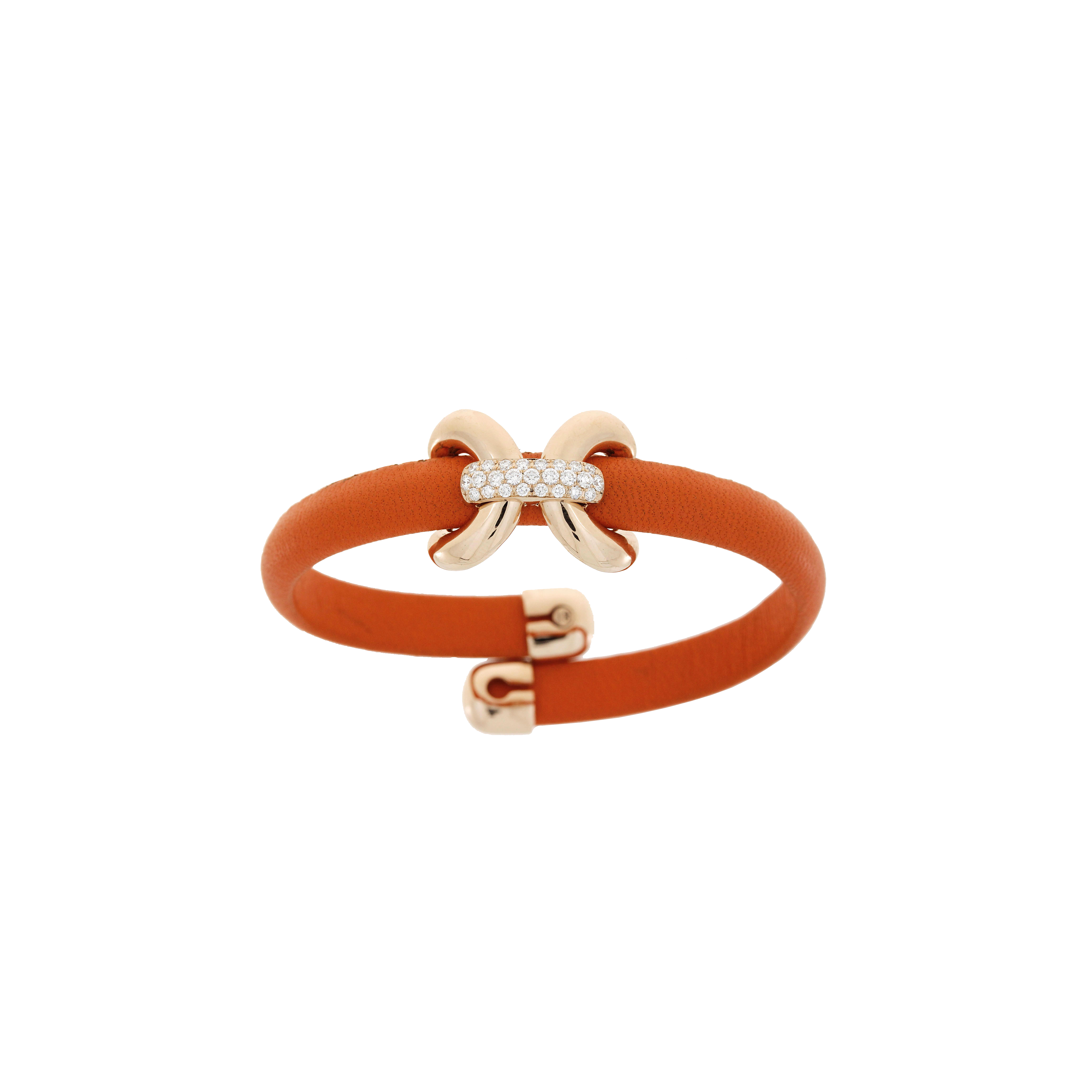 Bartorelli Italian Jewels | BRACCIALE IN PELLE ARANCIO CON ELEMENTI IN ORO ROSA E DIAMANTI - 1PU0032112/2 (1)