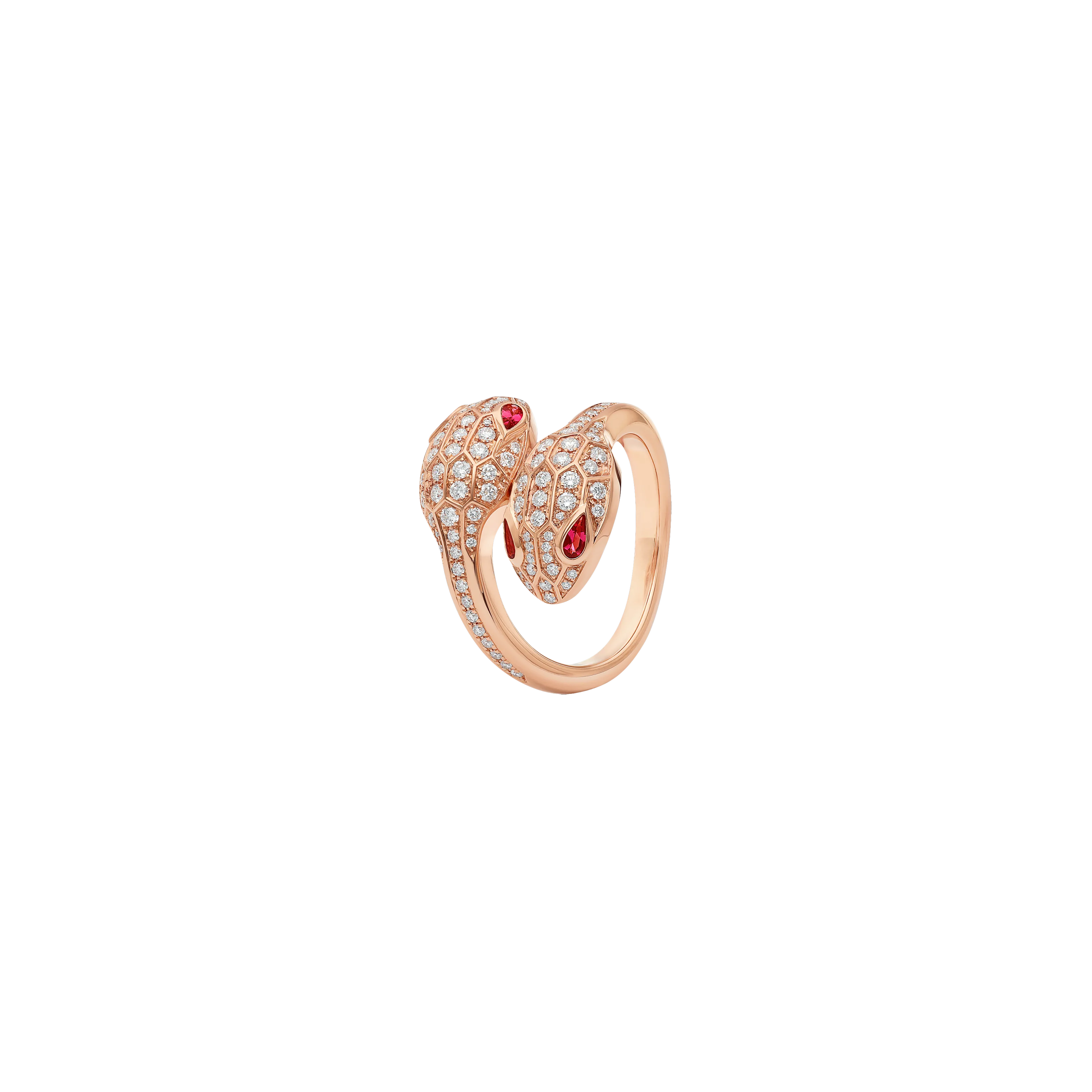 Bulgari | ANELLO SERPENTI SEDUTTORI IN ORO ROSA CON DIAMANTI E RUBELITE - AN859033 - AN859033 (1)