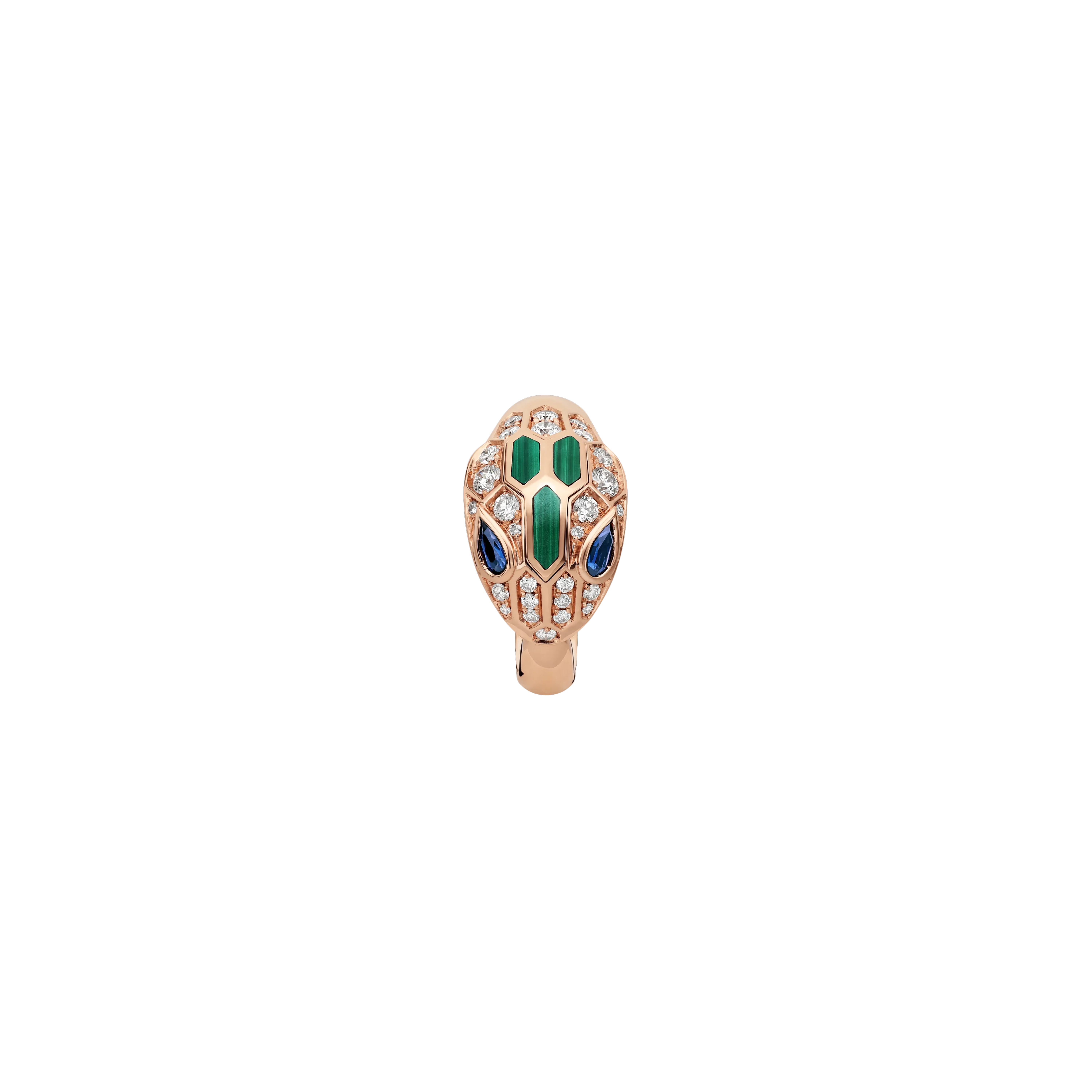 Bulgari | ANELLO SERPENTI IN ORO ROSA CON DIAMANTI, ZAFFIRI E MALACHITE - AN858587 - AN858587 (2)