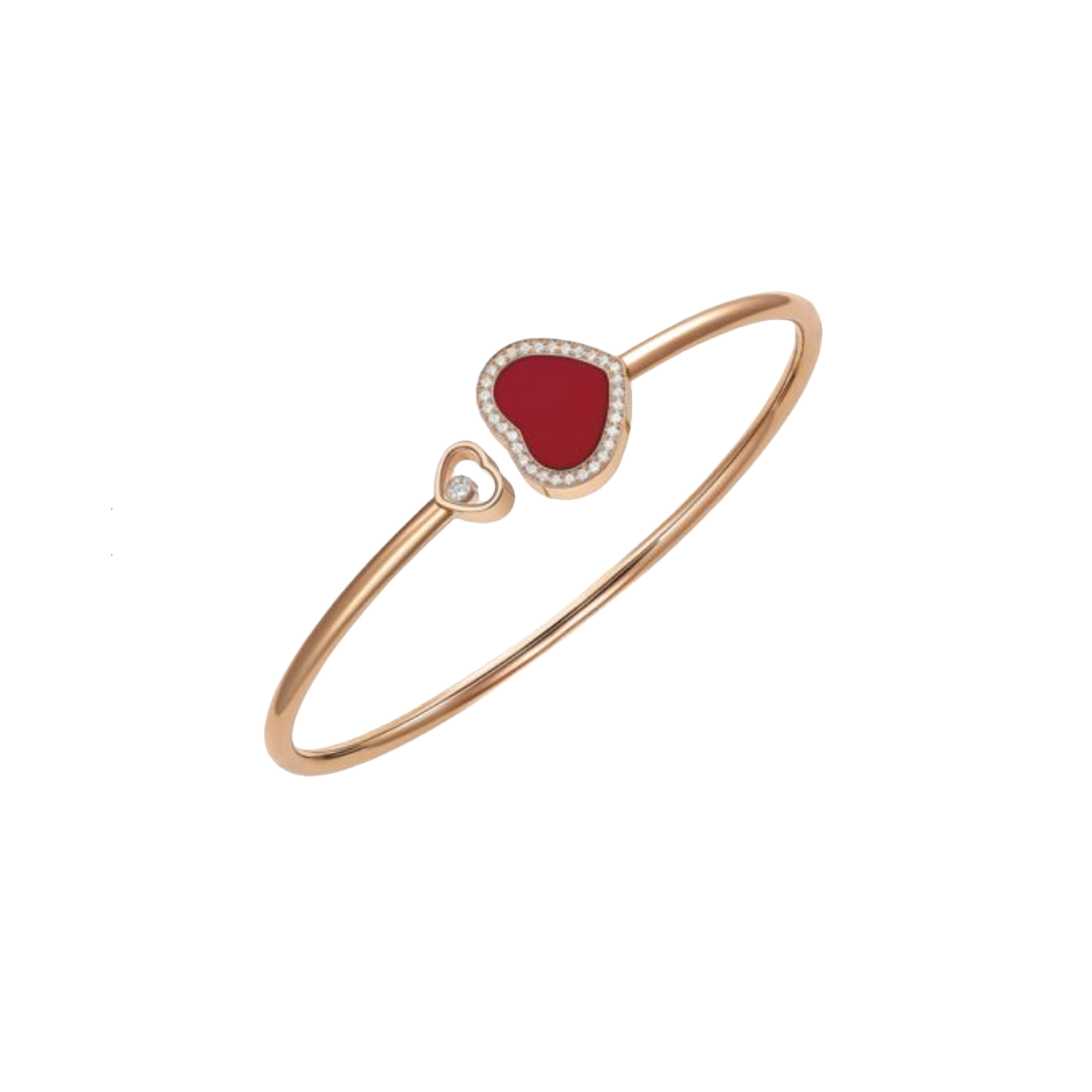 Chopard | CHOPARD - HAPPY HEARTS - BRACCIALE GIUNCO IN ORO ROSA ETICO, DIAMANTI, PIETRA ROSSA - 85A074-5800 - 85A074 (1)