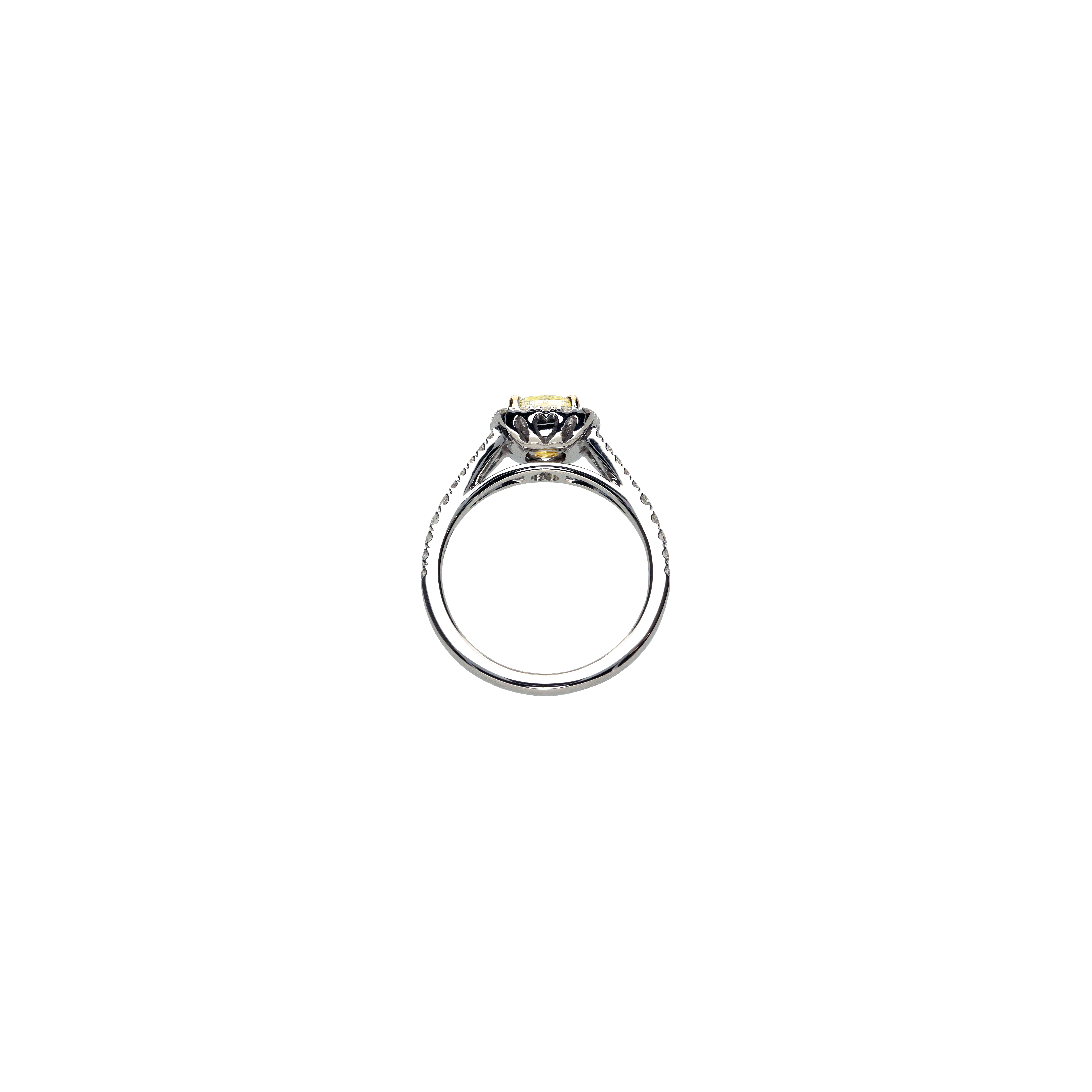 Bartorelli Italian Jewels | ANELLO IN ORO BIANCO CON DIAMANTE FANCY YELLOW CENTRALE E DIAMANTI BIANCHI - 000-5013-372 (3)