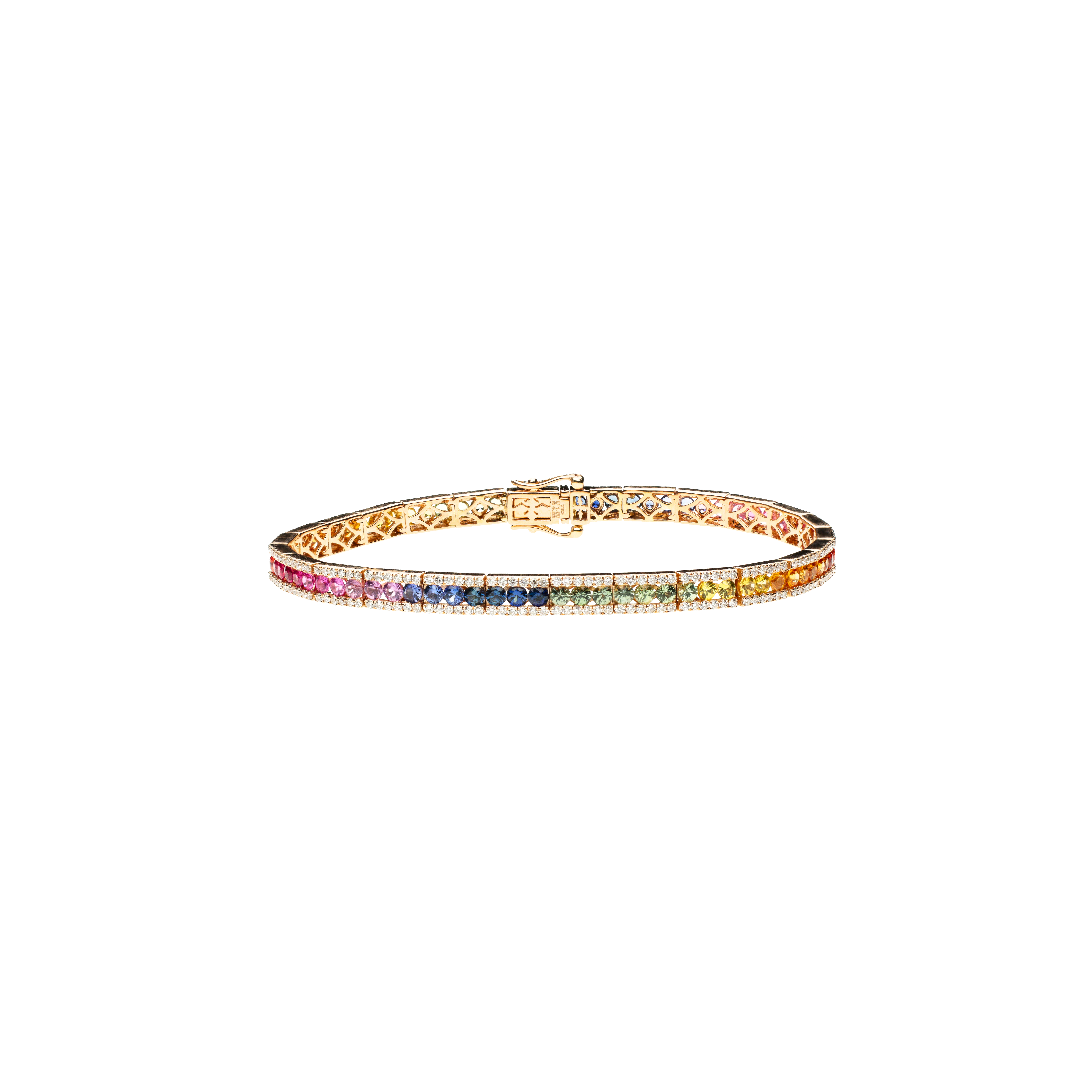 Bartorelli Italian Jewels | BRACCIALE IN ORO ROSA CON ZAFFIRI MULTICOLOR E DIAMANTI BIANCHI - KB1012/MS (1)