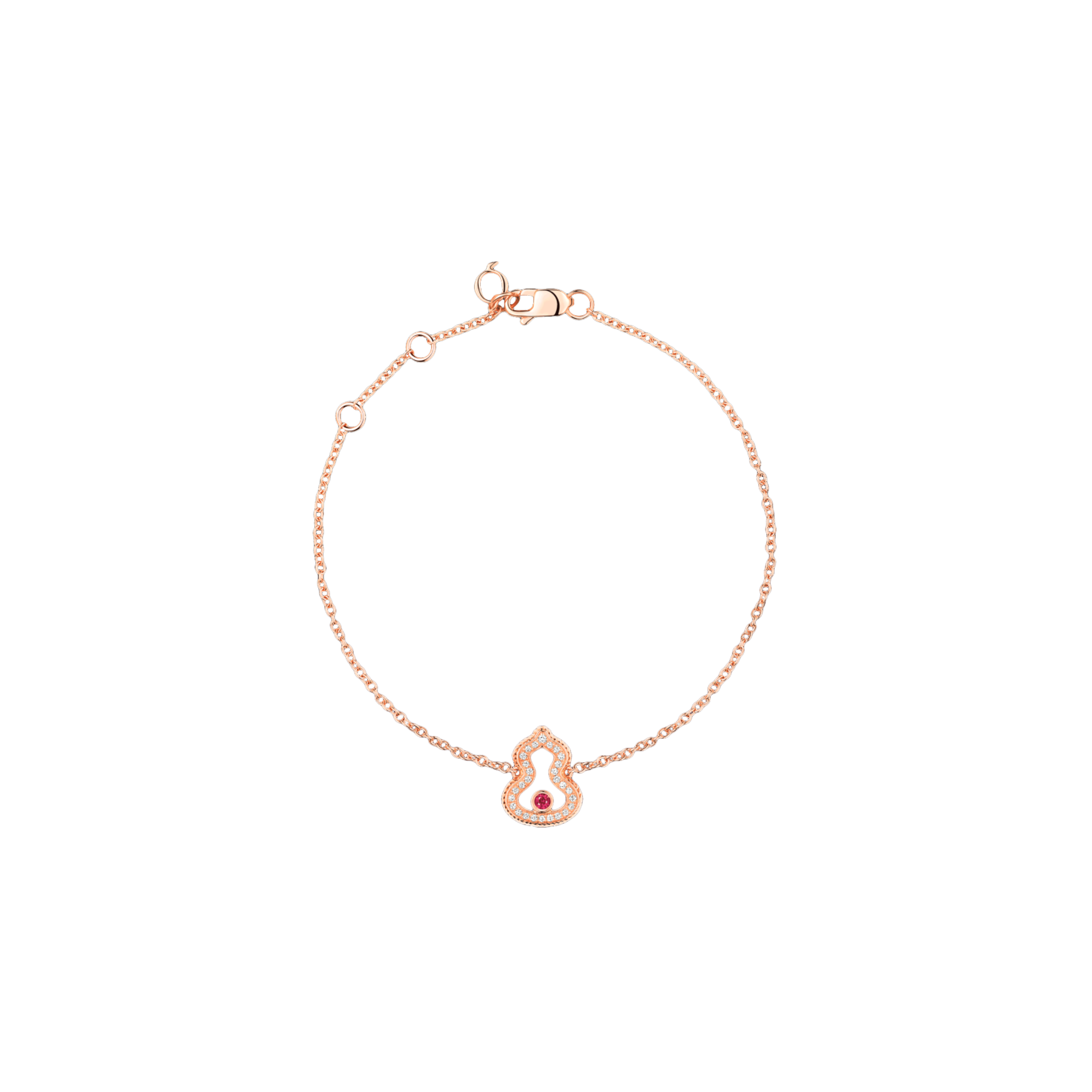Qeelin | BRACCIALE WULU IN ORO ROSA CON DIAMANTI E RUBINO - WU-040-LGBL-RGDRU2 - WLB40AKRGRU (1)