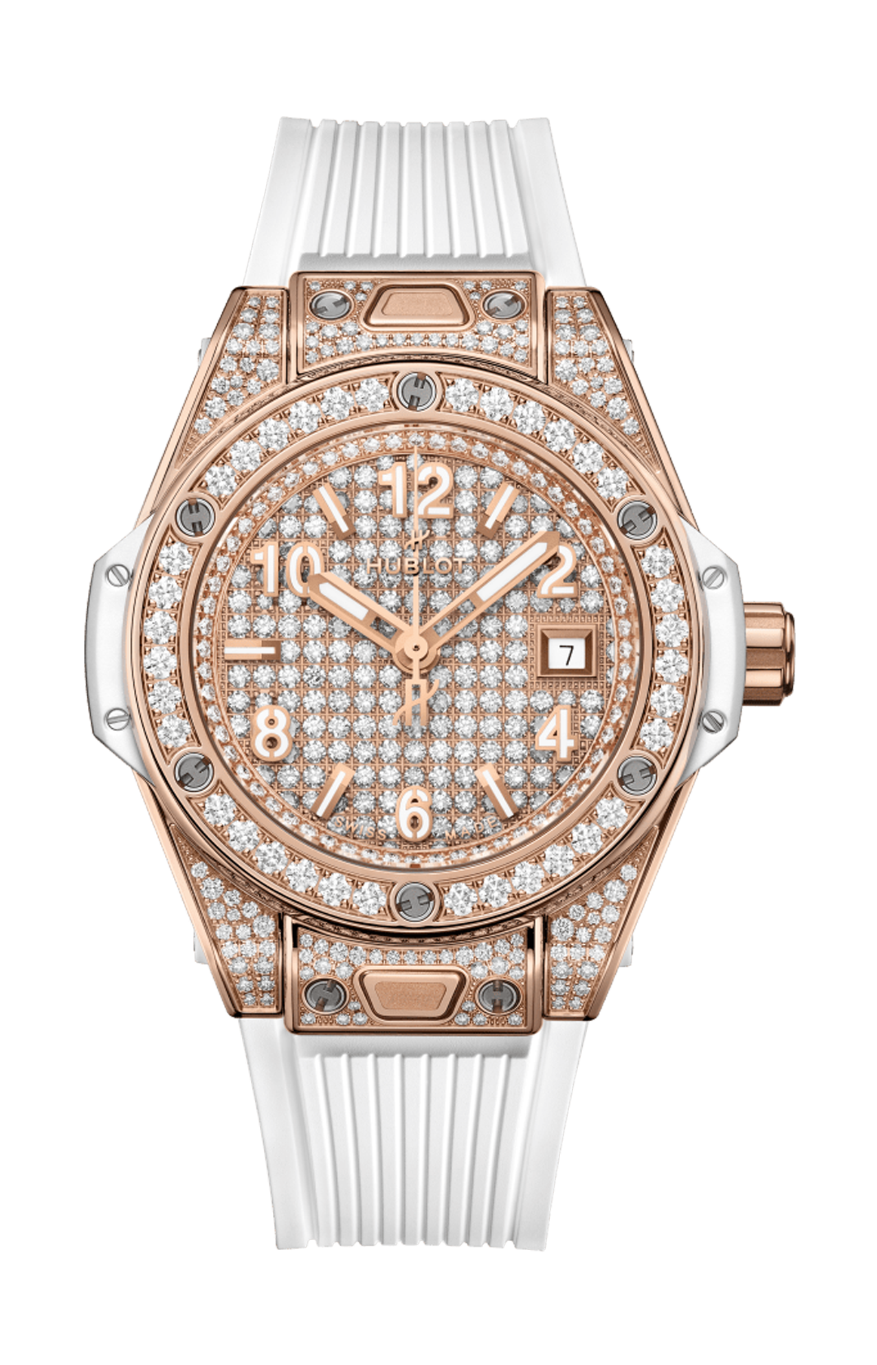 Hublot | BIG BANG ONE CLICK KING GOLD WHITE FULL PAV&Eacute; 33 MM - 485.OE.9000.RW.1604 (1)