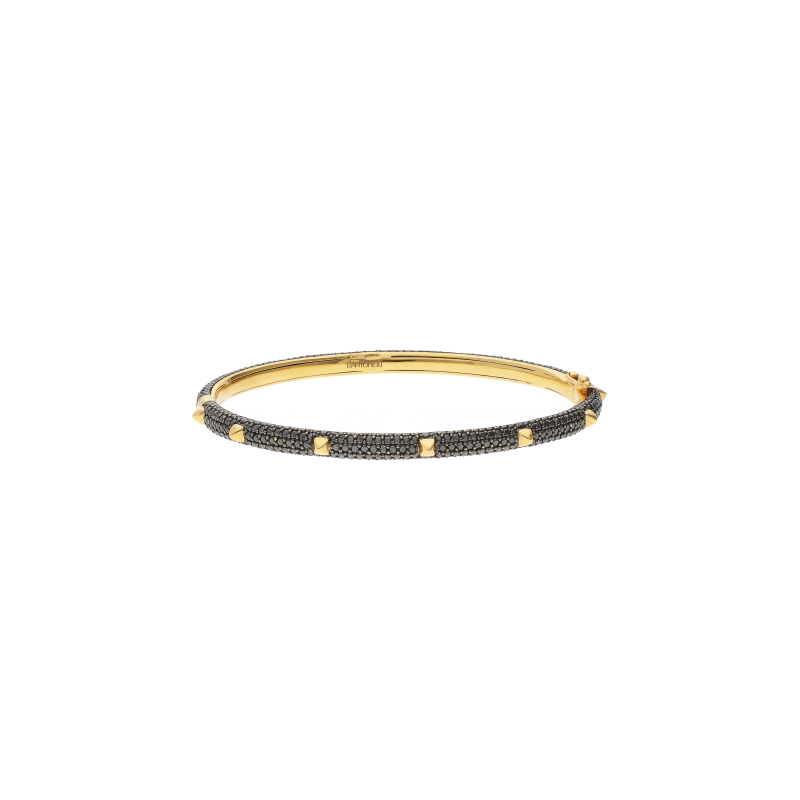 Bartorelli Italian Jewels | BRACCIALE RIGIDO IN ORO ROSA FULL PAV&Egrave; DI DIAMANTI NERI - VB27858DKP2 (1)