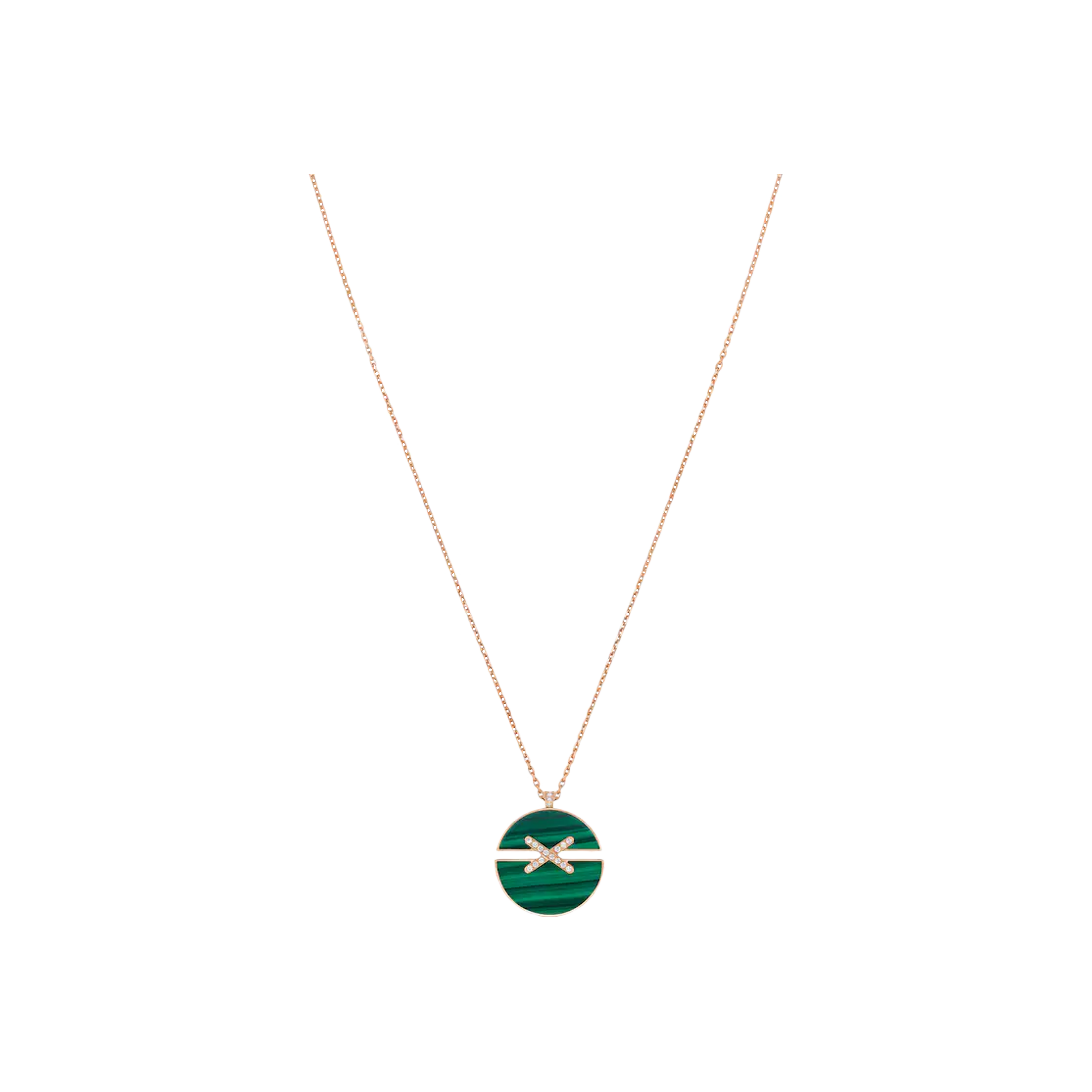 Chaumet | CHAUMET - COLLANA JEUX DE LIENS HARMONY MODELLO GRANDE IN ORO ROSA CON DIAMANTI E MALACHITE - 084423 - 084423 (1)