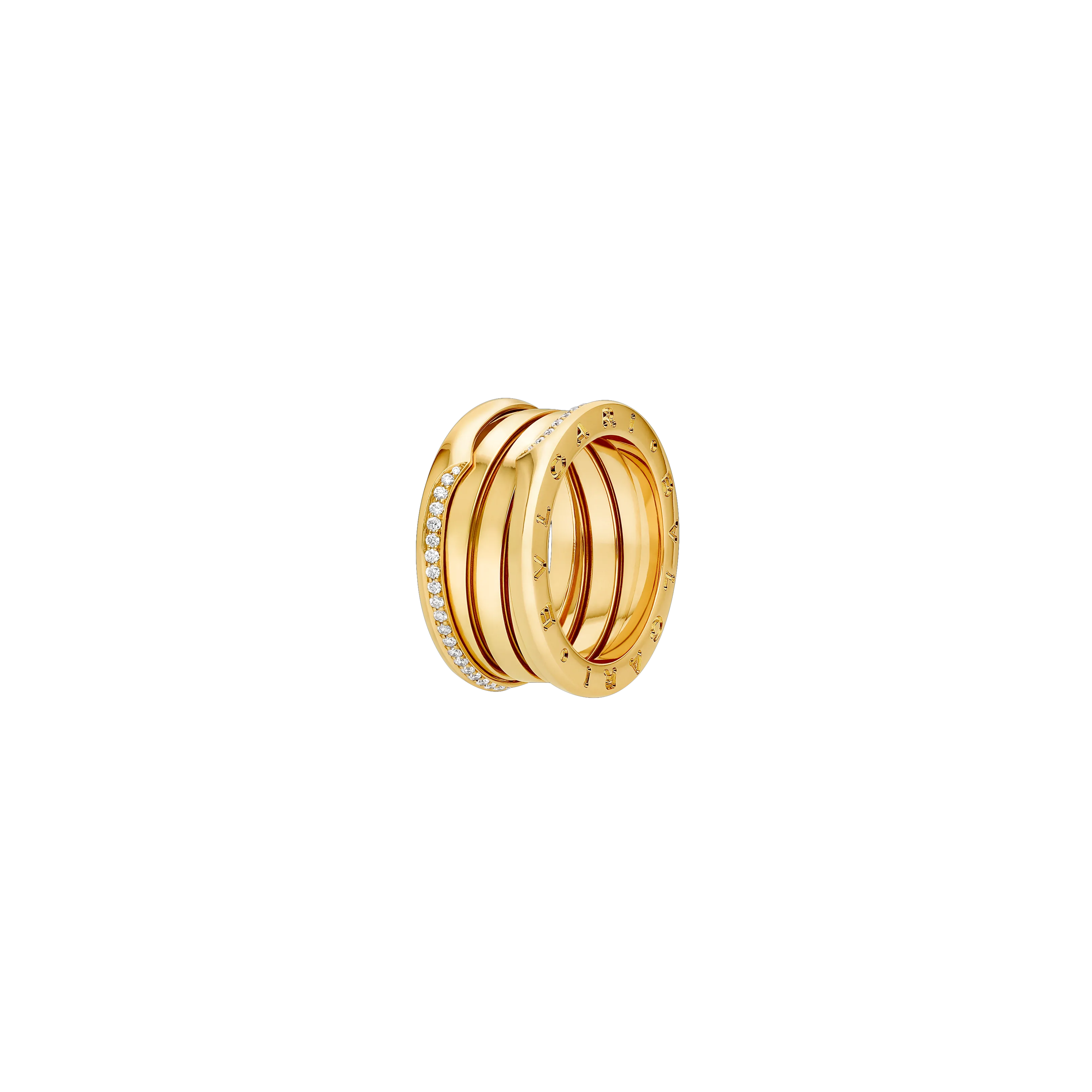 Bulgari | ANELLO B.ZERO 1 A TRE FASCE IN ORO GIALLO E DIAMANTI - AN859655 - AN859655 (1)