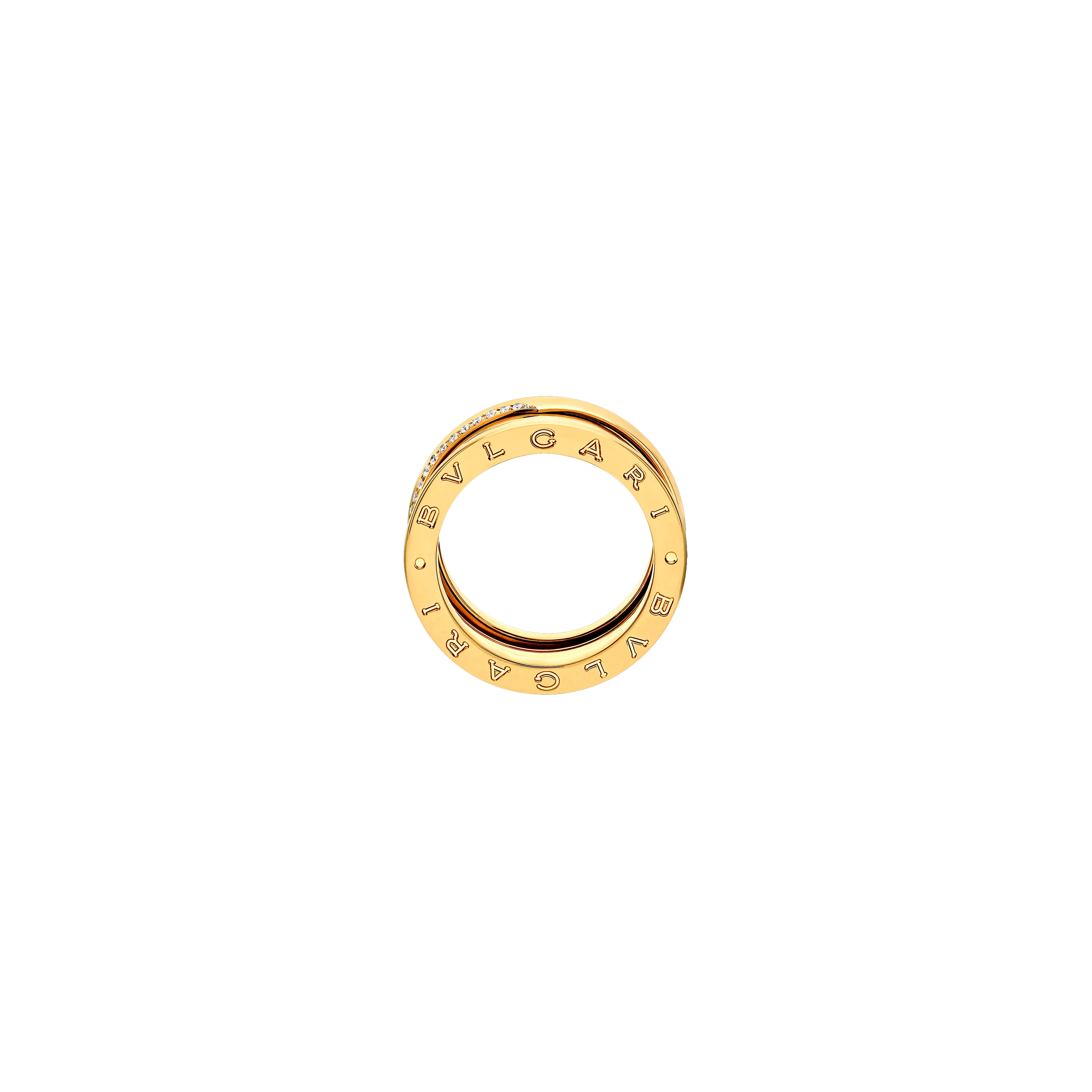 Bulgari | ANELLO B.ZERO 1 A TRE FASCE IN ORO GIALLO E DIAMANTI - AN859655 - AN859655 (2)