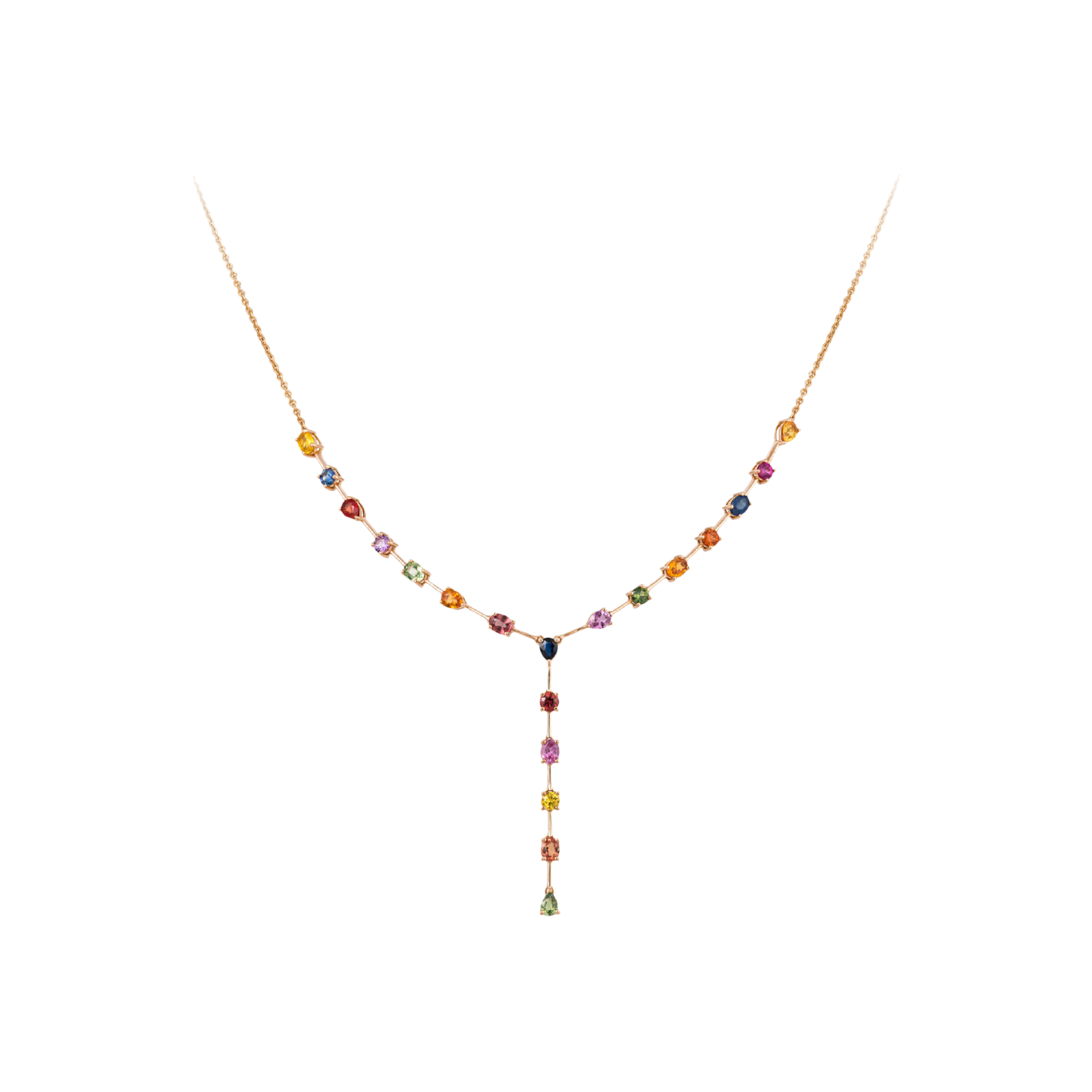 Bartorelli Italian Jewels | COLLANA IN ORO ROSA CON ZAFFIRI MULTICOLOR - AN2946/MCS (1)