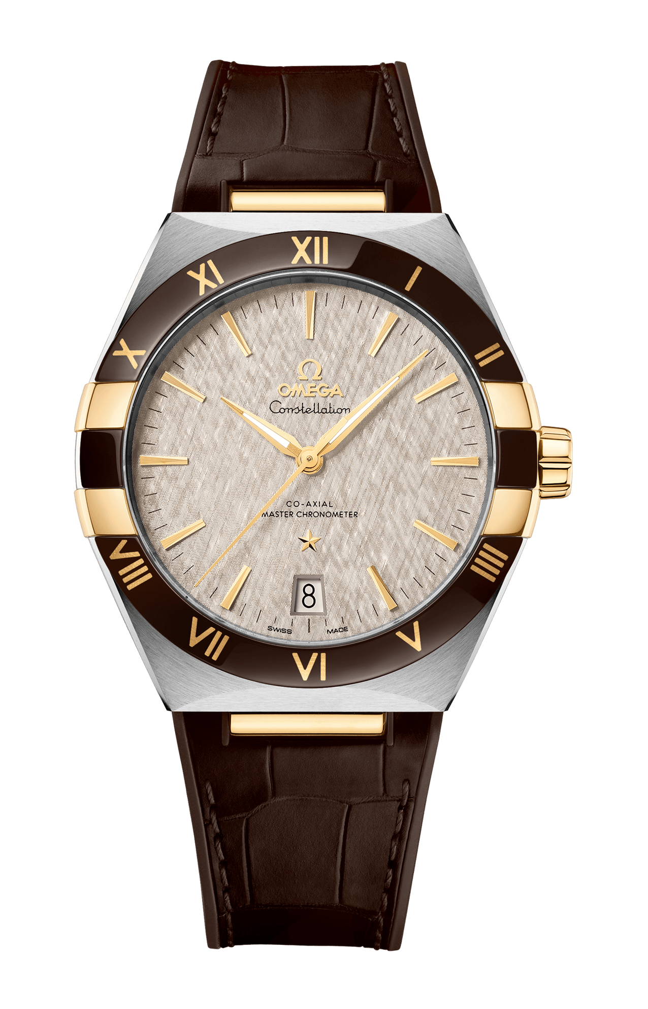 Omega | CONSTELLATION 41 MM, ACCIAIO-ORO GIALLO SU PELLE - 131.23.41.21.06.002 (1)
