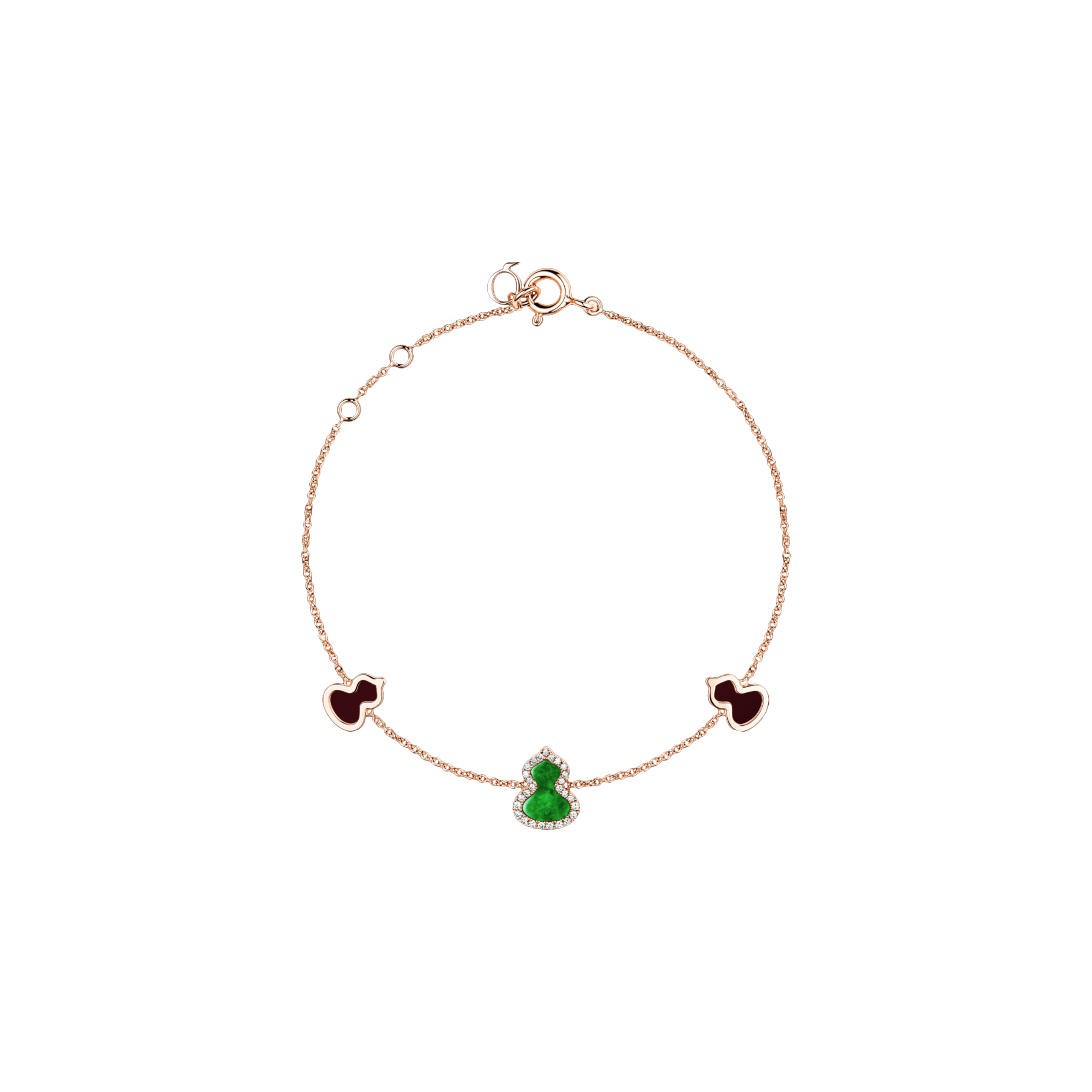 Qeelin | BRACCIALE PETITE WULU IN ORO ROSA CON DIAMANTI E GIADA - WU-BR0001C-RGDGJE - WUBPT1BRGJE (1)