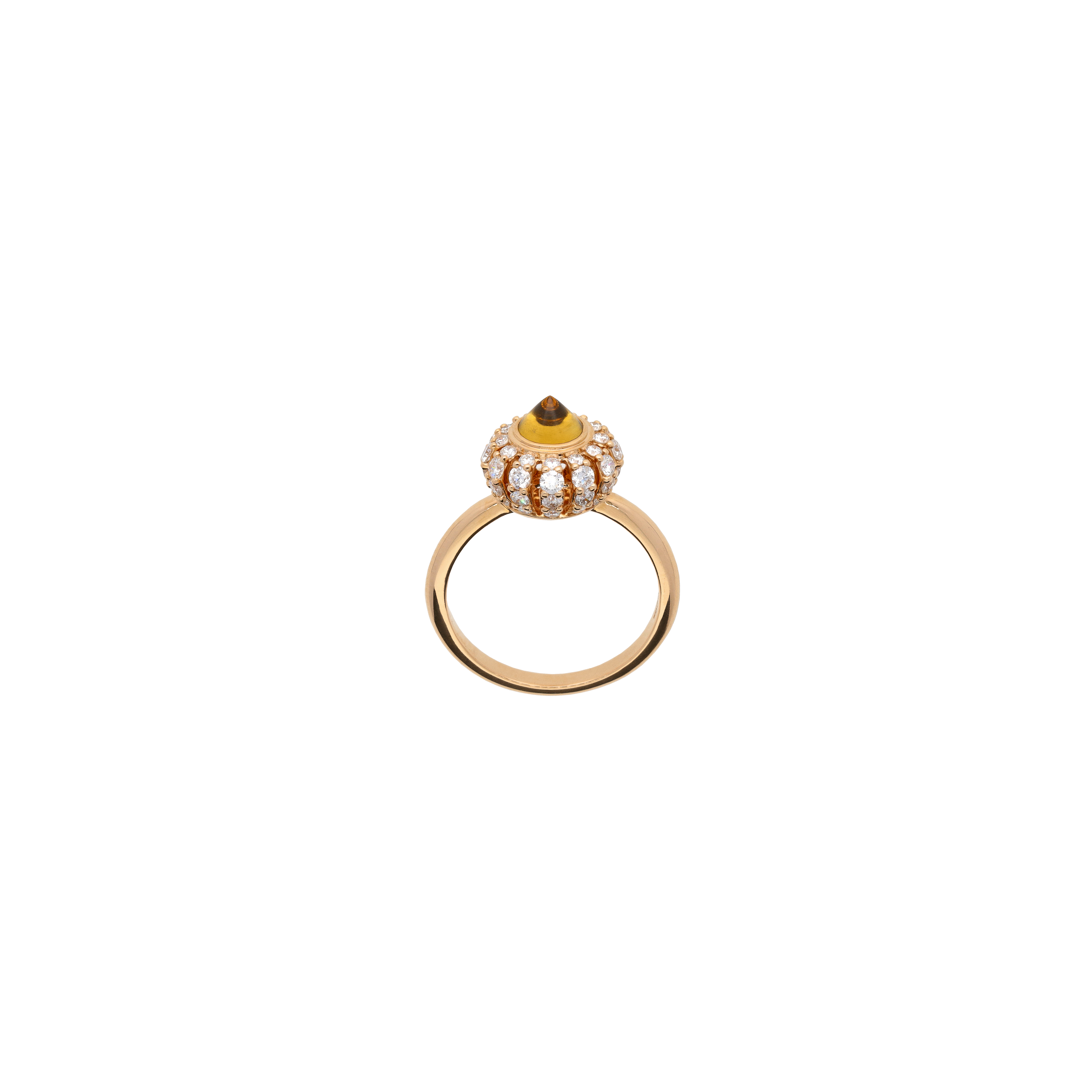 Bartorelli Italian Jewels | ANELLO CORONA IN ORO ROSA CON DIAMANTI E QUARZO CITRINO - VR28848DCTP (3)